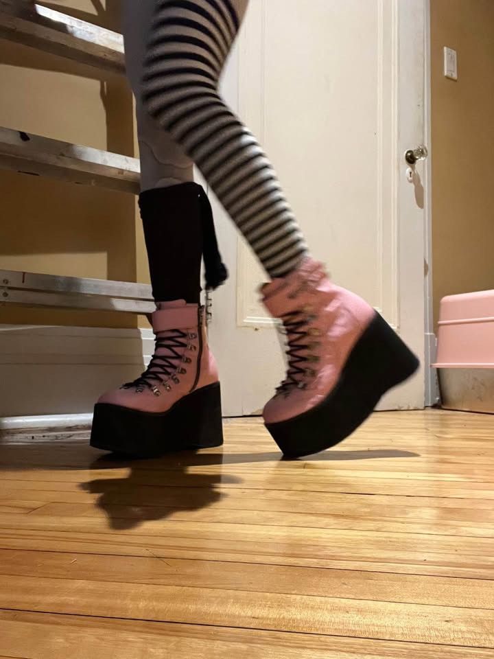 Demonia Cult Pink & Black Demonia Platforms Size US 10 / IT 40 - 2 Thumbnail