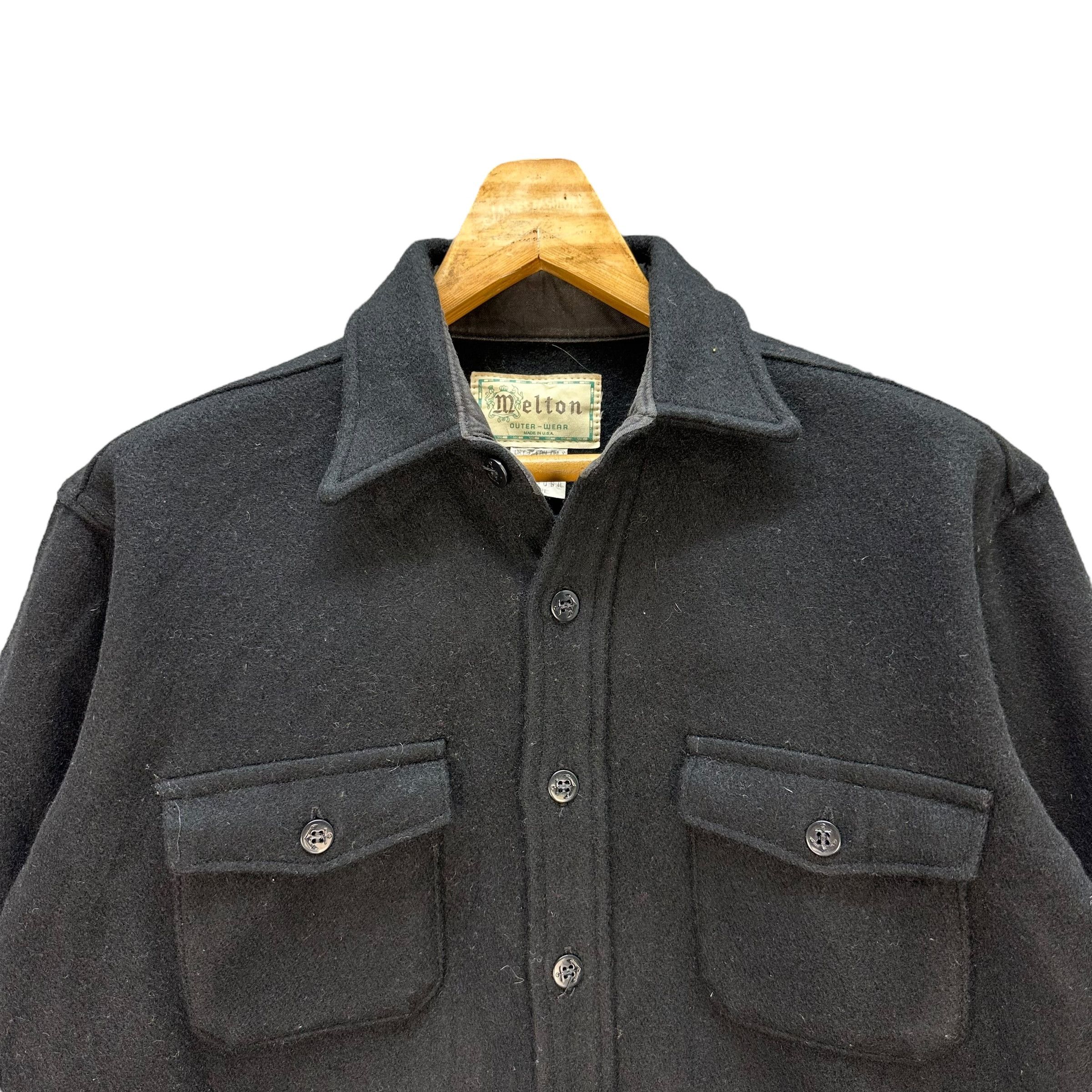 Vintage Vintage 80's MELTON Made in Usa Wool Flannel Jacket #A4-0101 Size US L / EU 52-54 / 3 - 2 Thumbnail