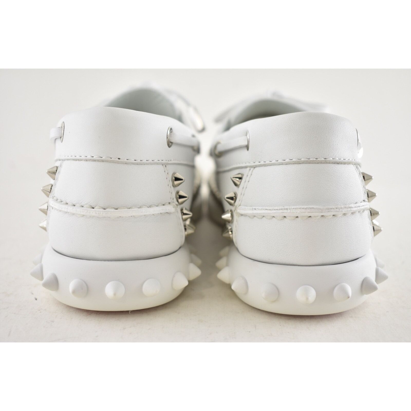 Christian Louboutin Christian Louboutin Gerockel Donna Flat White Leather Boat Size US 7.5 / IT 37.5 - 15 Thumbnail