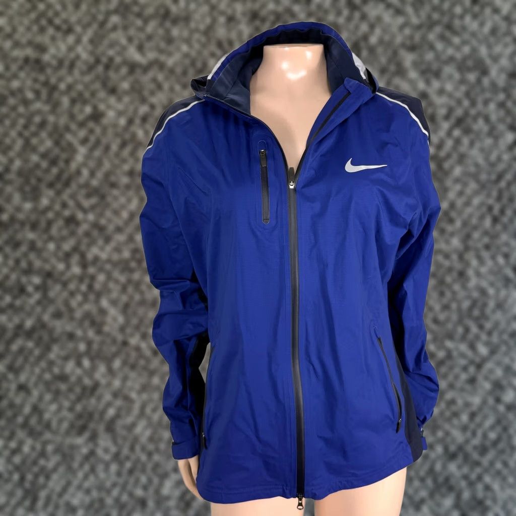 Nike Nike Jacket Mens L Blue Hyper shield Running Zip Lightweight Hooded Rain Coat P16 Size US L / EU 52-54 / 3 - 1 Thumbnail