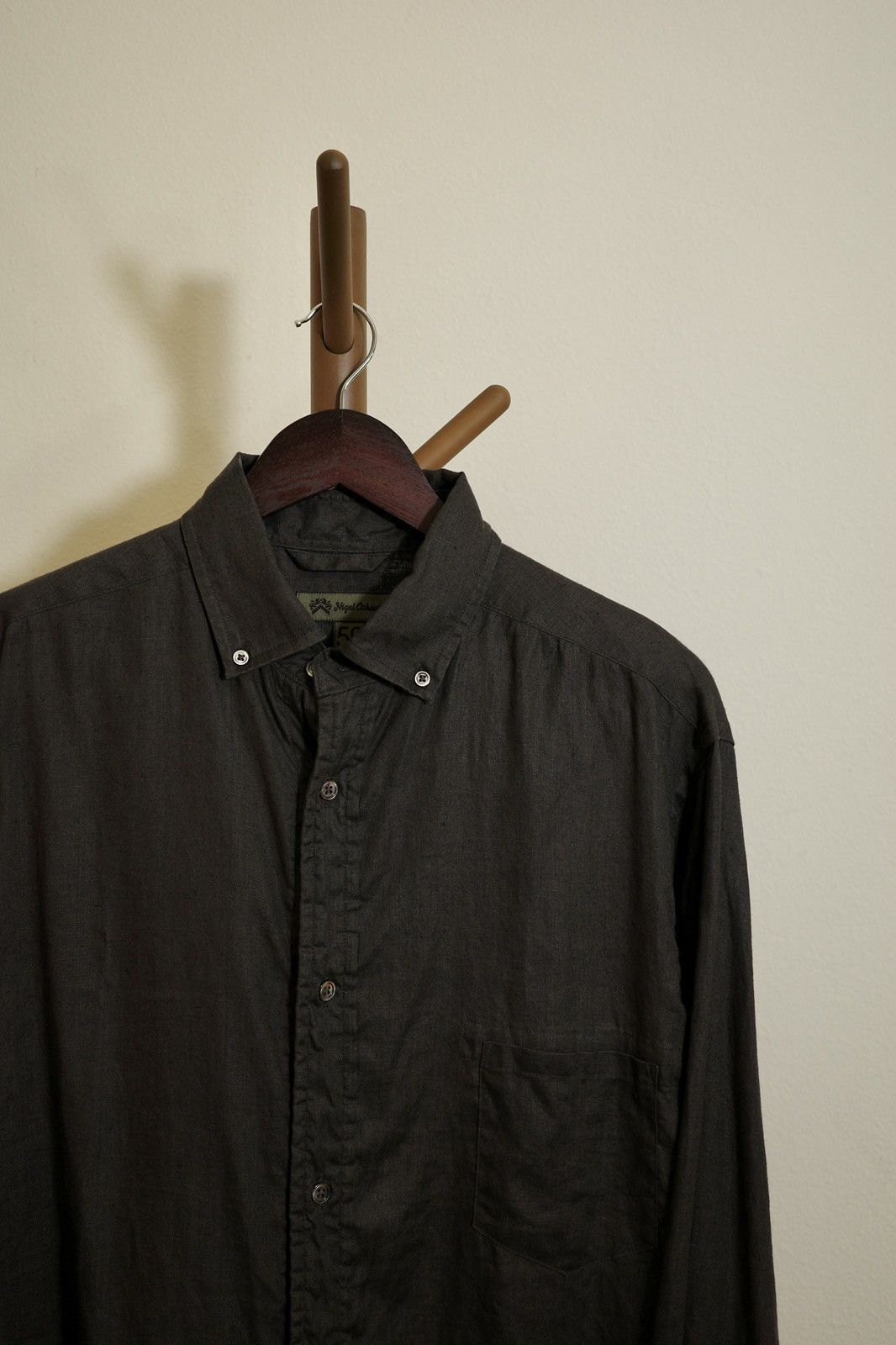 Nigel Cabourn Nigel Cabourn black&grey linen shirt Size US L / EU 52-54 / 3 - 1 Thumbnail