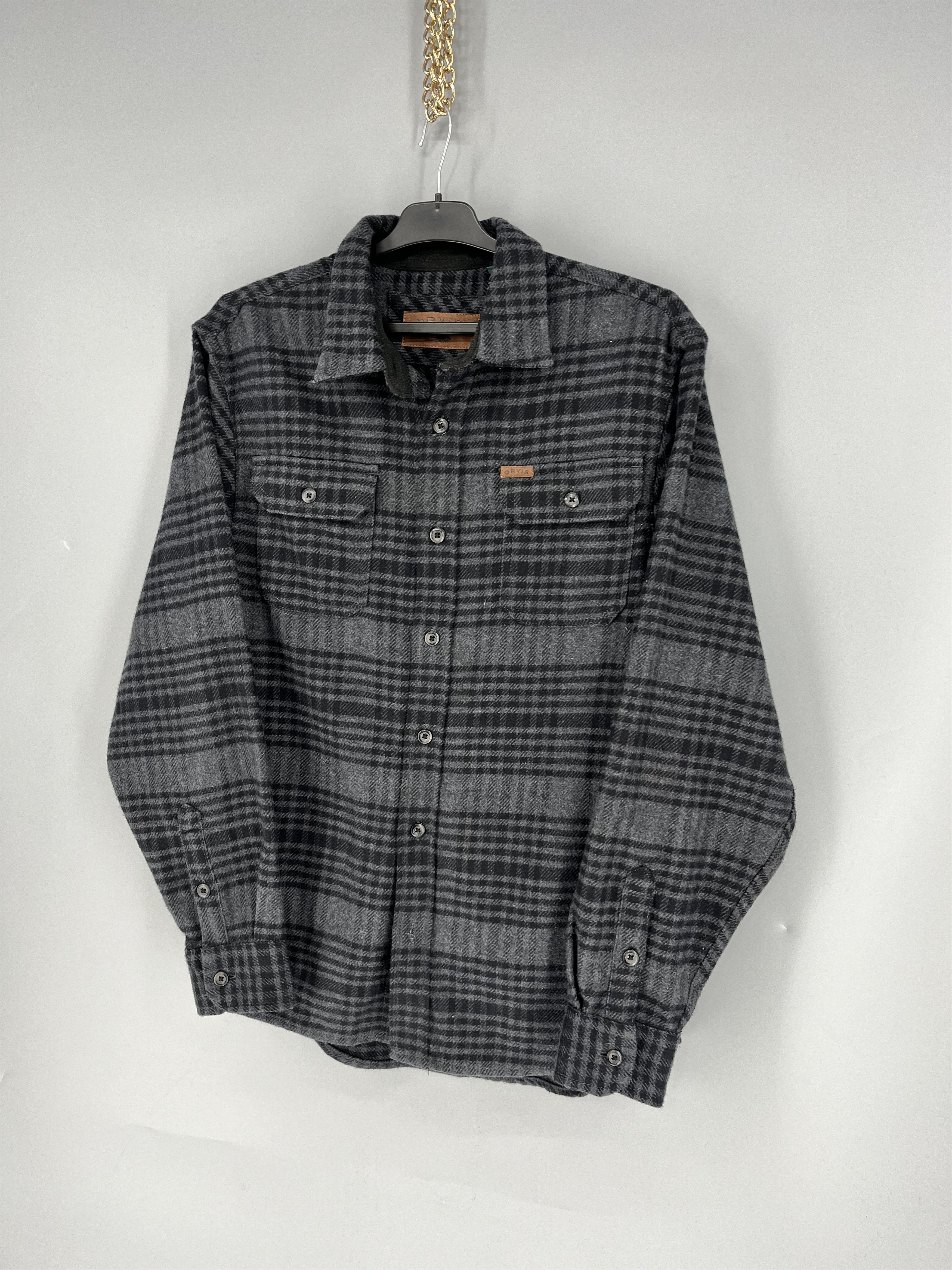 Orvis Orvis Thick Flannel Button Front Shirt Grey Plaid Mens M Size US M / EU 48-50 / 2 - 3 Thumbnail