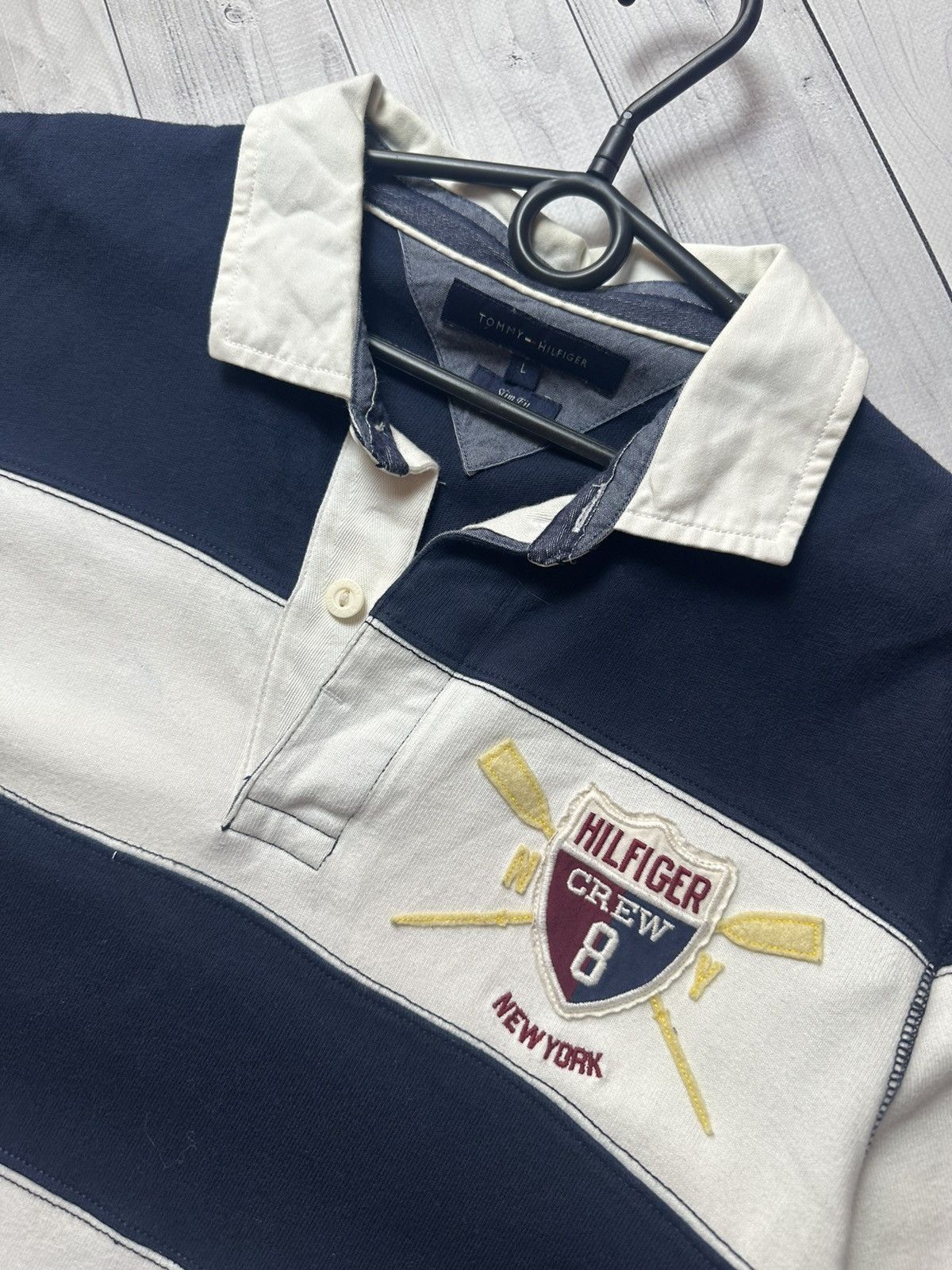 Tommy Hilfiger × Vintage Vintage Tommy Hilfiger New York rugby jersey striped size L Size US L / EU 52-54 / 3 - 6 Thumbnail