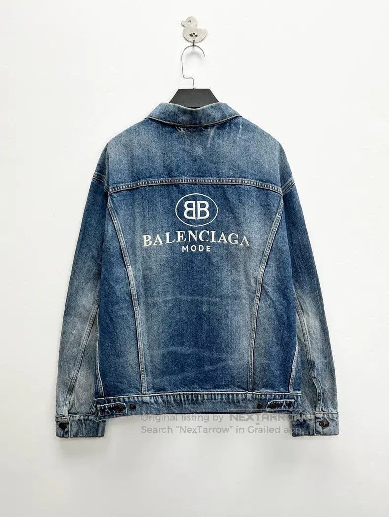 Balenciaga Balenciaga Blue Washed Destroyed Back Embroidered Double B Size US S / EU 44-46 / 1 - 2 Thumbnail