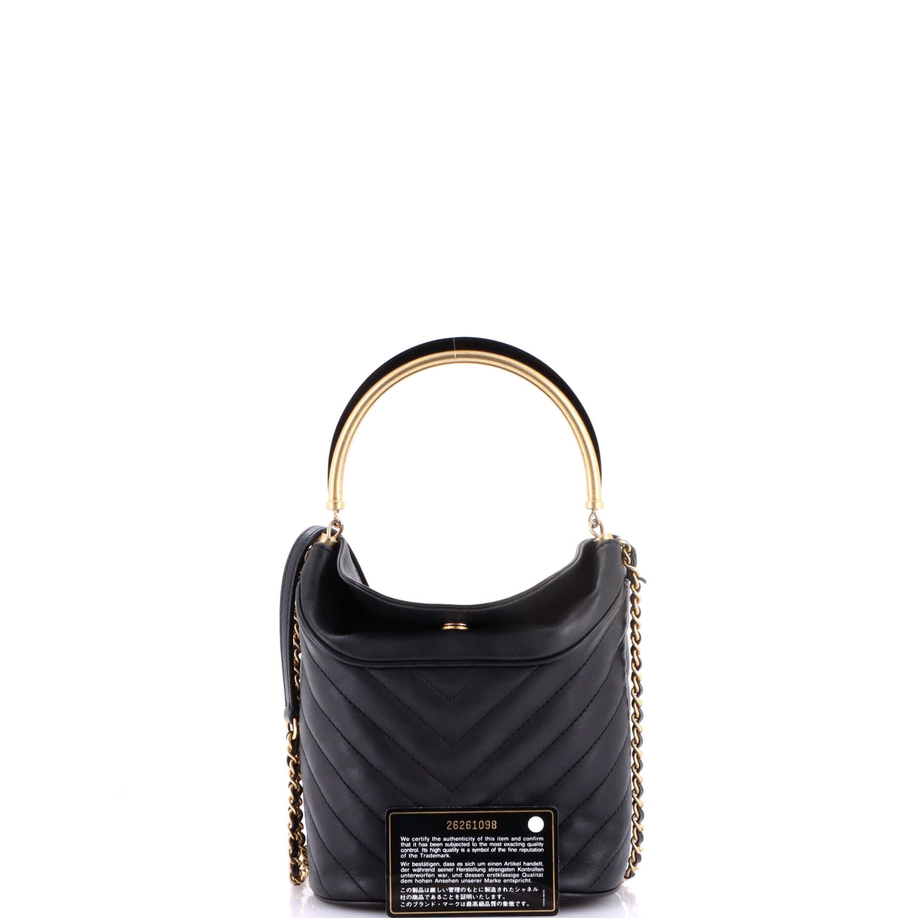 Chanel Handle with Chic Bucket Bag Chevron Lambskin Size ONE SIZE - 1 Thumbnail