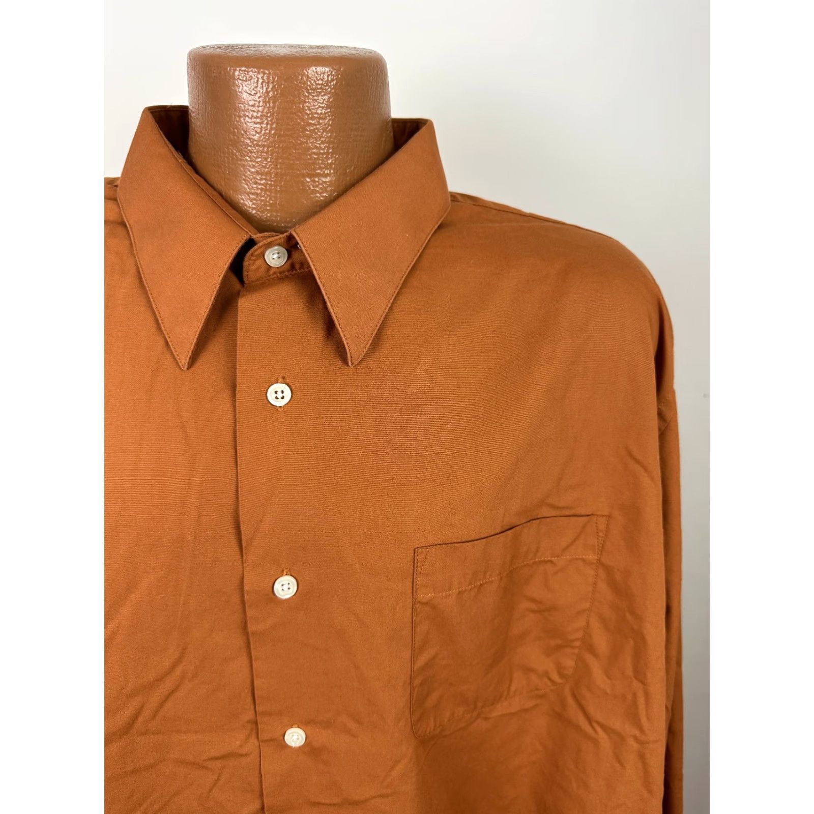 Alexander Julian Vintage Alexander Julian Shirt Men 90s Burnt Orange Button Up XXL TALL Minimal Size US XXL / EU 58 / 5 - 2 Thumbnail