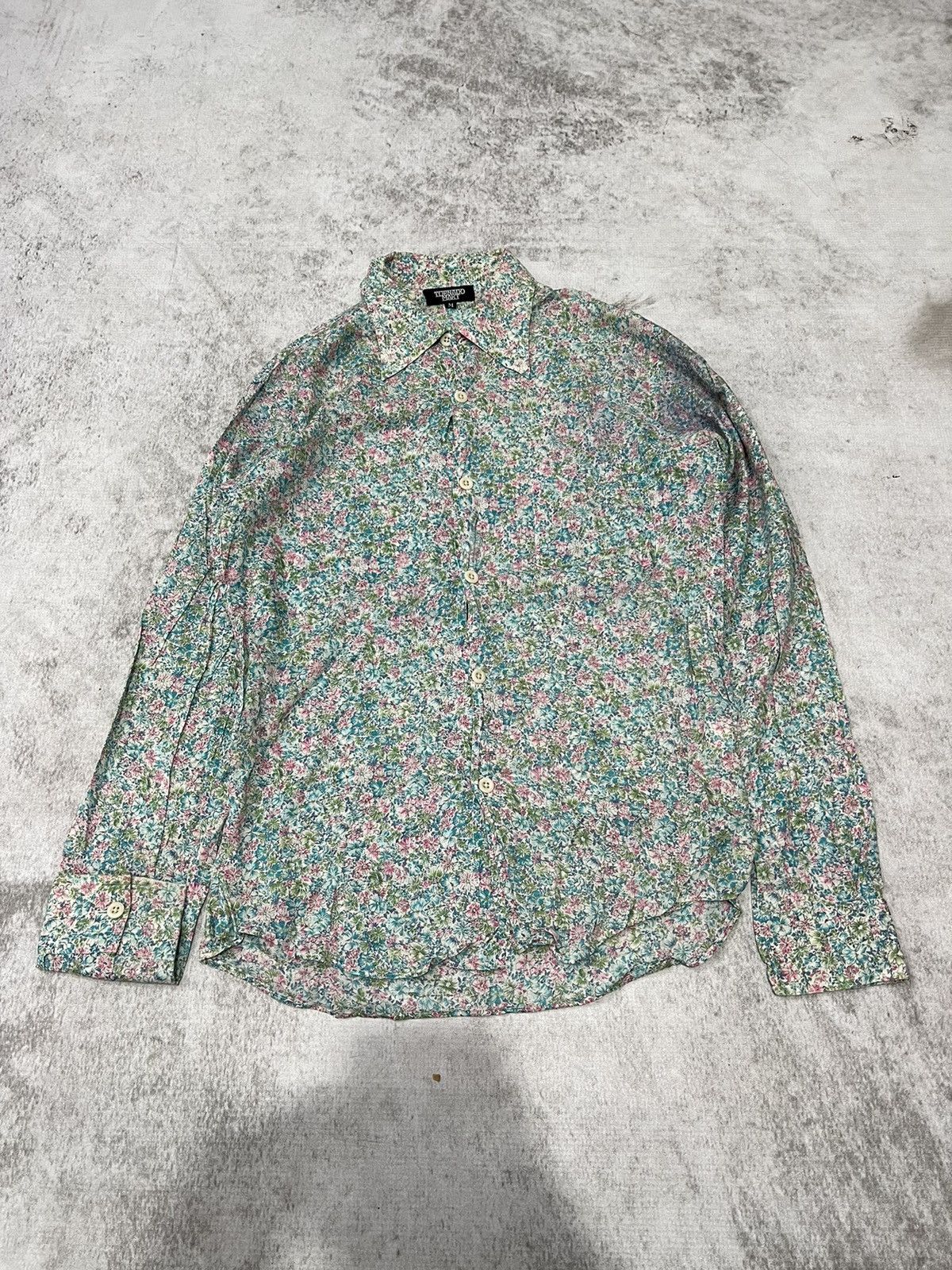 2000s Tornado Mart All Over Print Fleur Shirt y2k Lgb Ifsix
