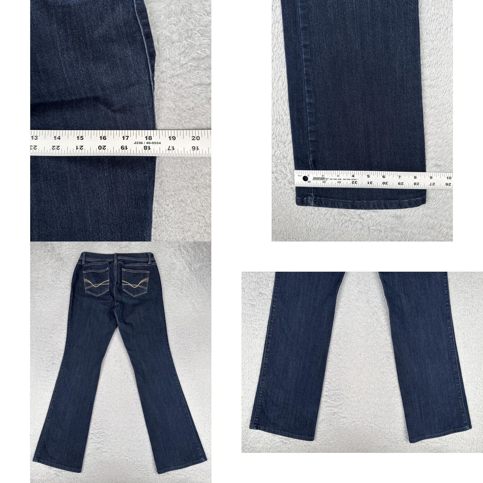 Vintage N62 Signature Fit Bootcut Jeans Womens 6 Blue Dark Wash Mid Rise Stretch 28x31 Size 28" / US 6 / IT 42 - 9 Thumbnail