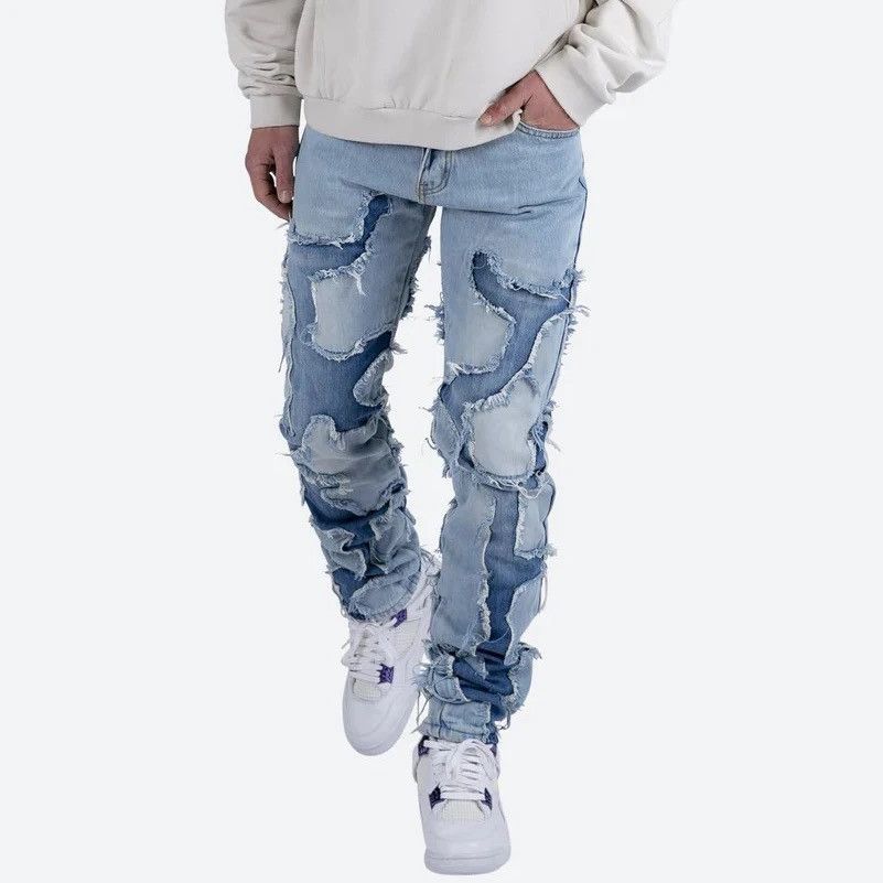 Japanese Brand × Vintage Frayed Jeans High Street Vibe Ripped with Holes Retro Style Size US 30 / EU 46 - 2 Thumbnail