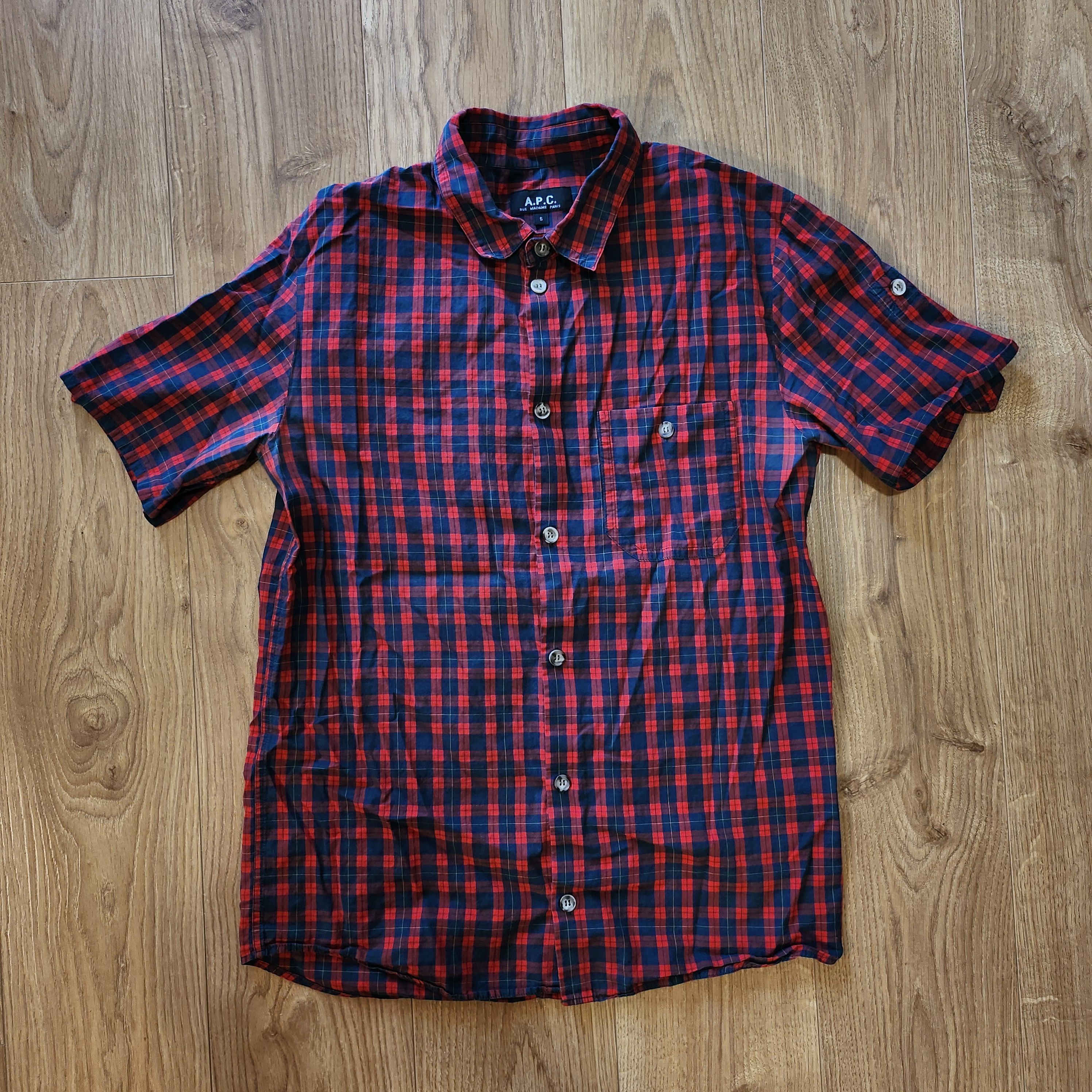 A.P.C. A.P.C. checker red shirt Size US M / EU 48-50 / 2 - 1 Thumbnail