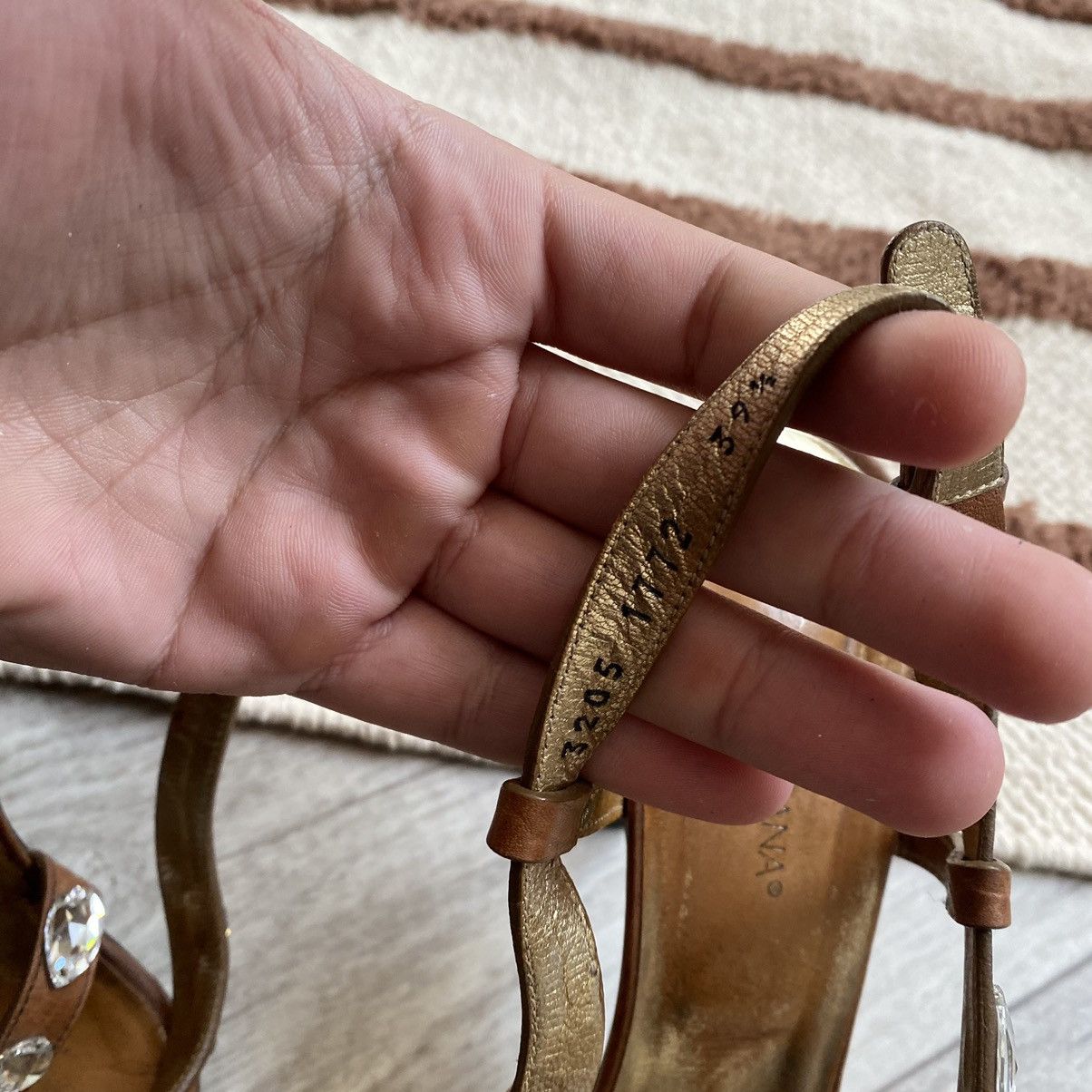 Dolce & Gabbana DOLCE AND GABBANA LEATHER EMBELLISHED SANDALS Size US 9.5 / IT 39.5 - 7 Thumbnail