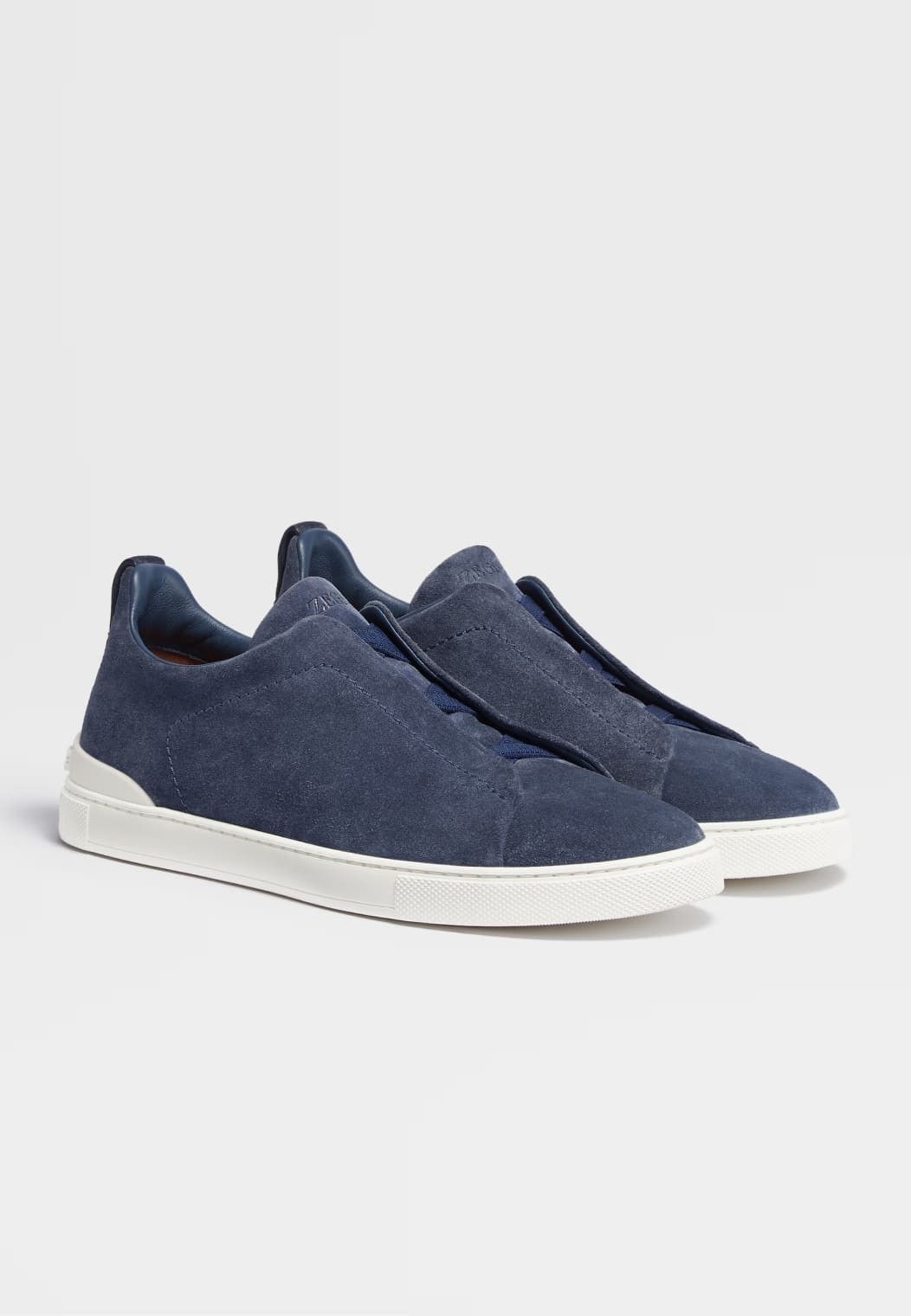 Ermenegildo Zegna o1s1rm0325 RLHSOY Triple Stitch™ Suede Sneakers in Navy Size US 7 / EU 40 - 2 Thumbnail