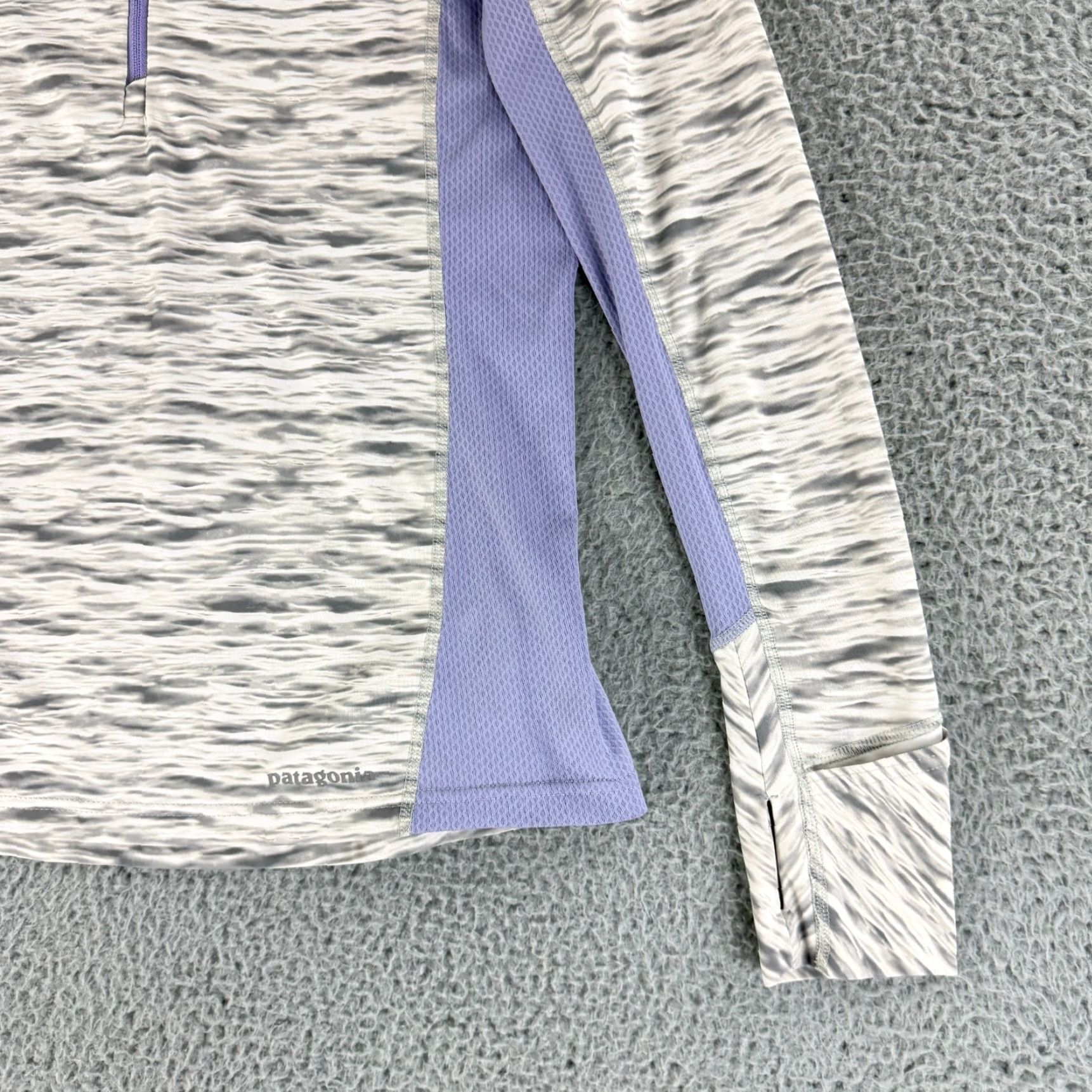 Patagonia Patagonia All Weather Shirt Womens Small Gray Purple 1/4 Zip Mock Neck Stretch Shirt Size S / US 4 / IT 40 - 3 Thumbnail