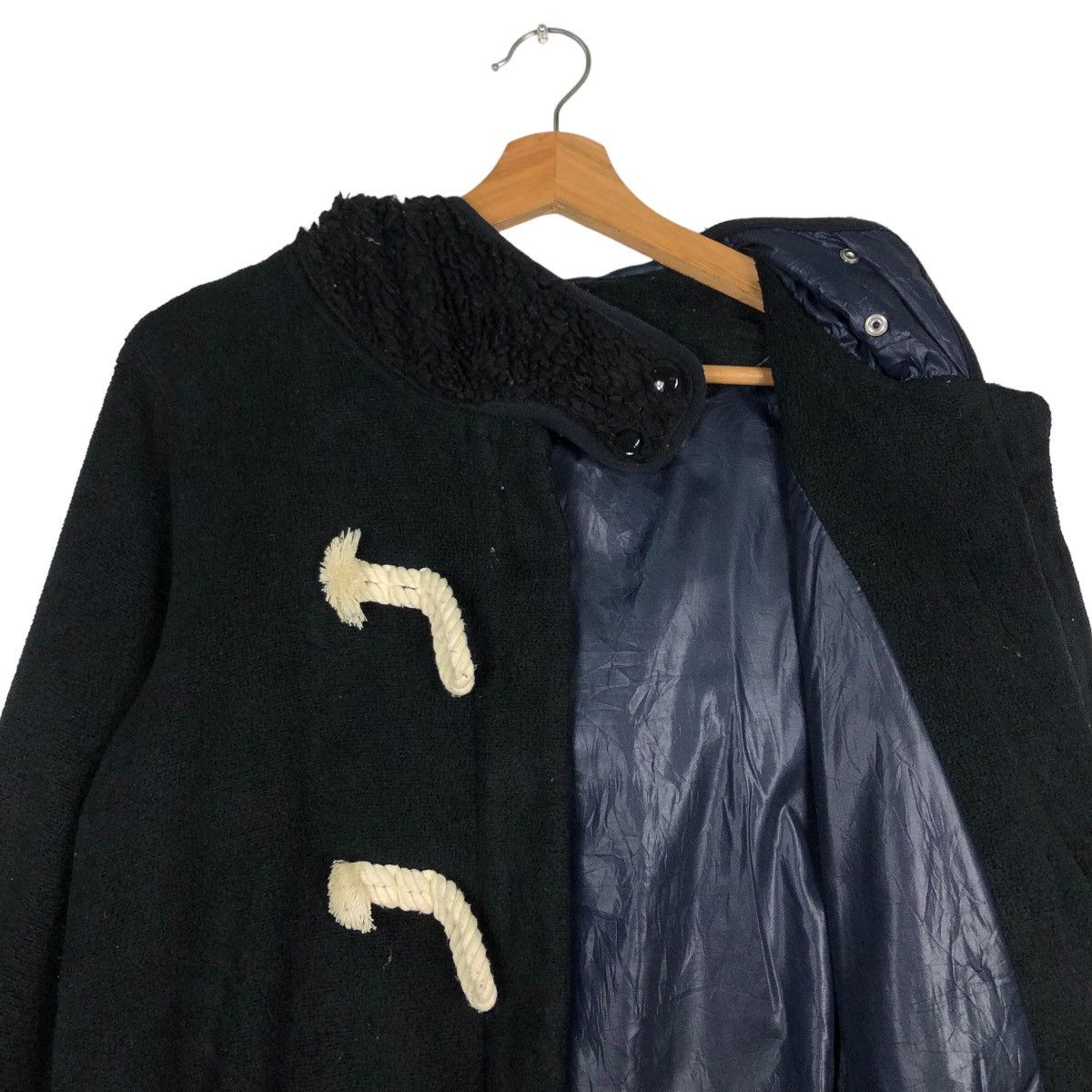 Issey Miyake 🔥Wool Biker Jacket Wood Button Mercibeaucoup Jevous Enprie Size US M / EU 48-50 / 2 - 13 Thumbnail