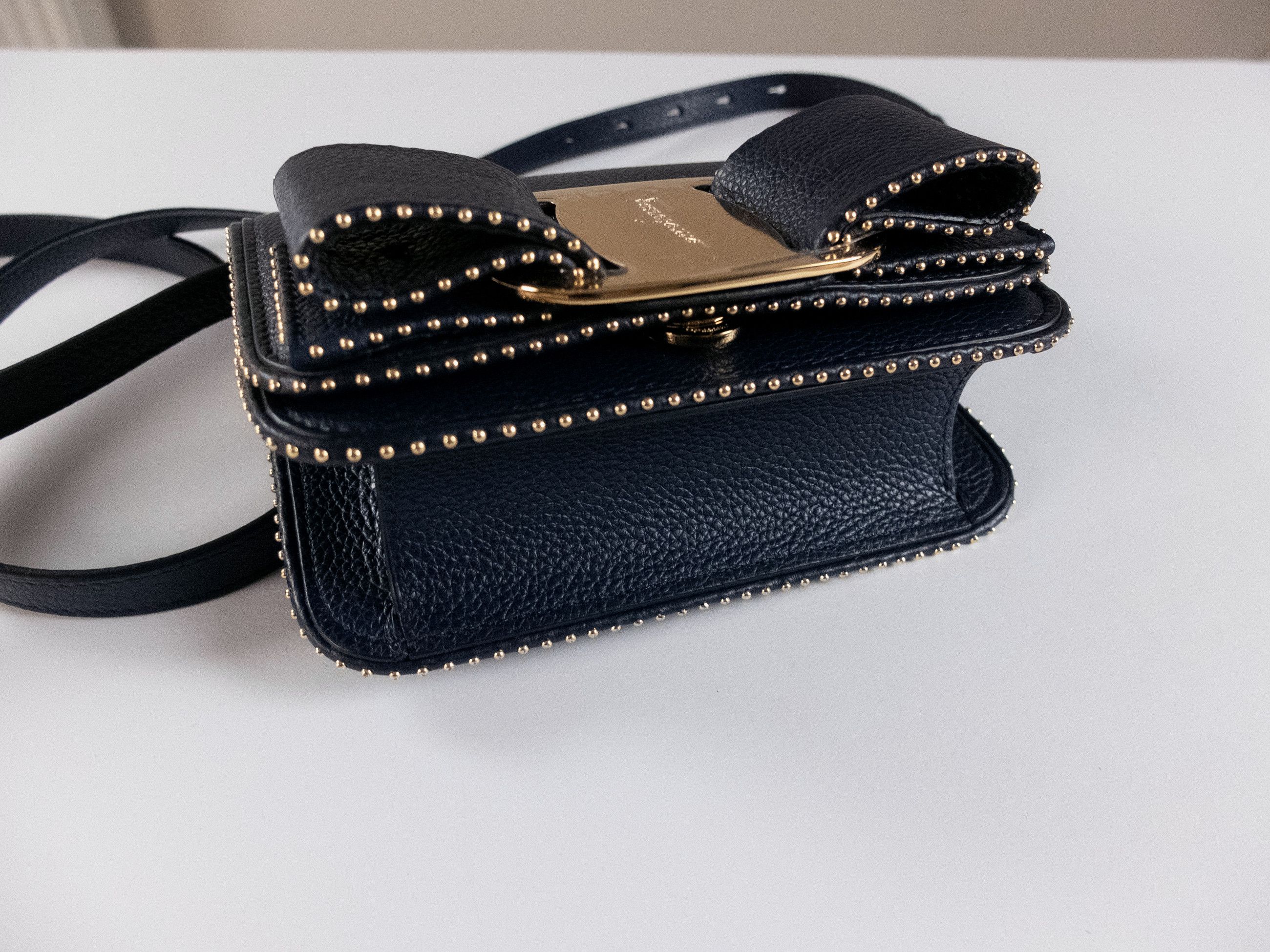 Salvatore Ferragamo SALVATORE FERRAGAMO Vara bow navy leather mini shouder bag Size ONE SIZE - 7 Thumbnail