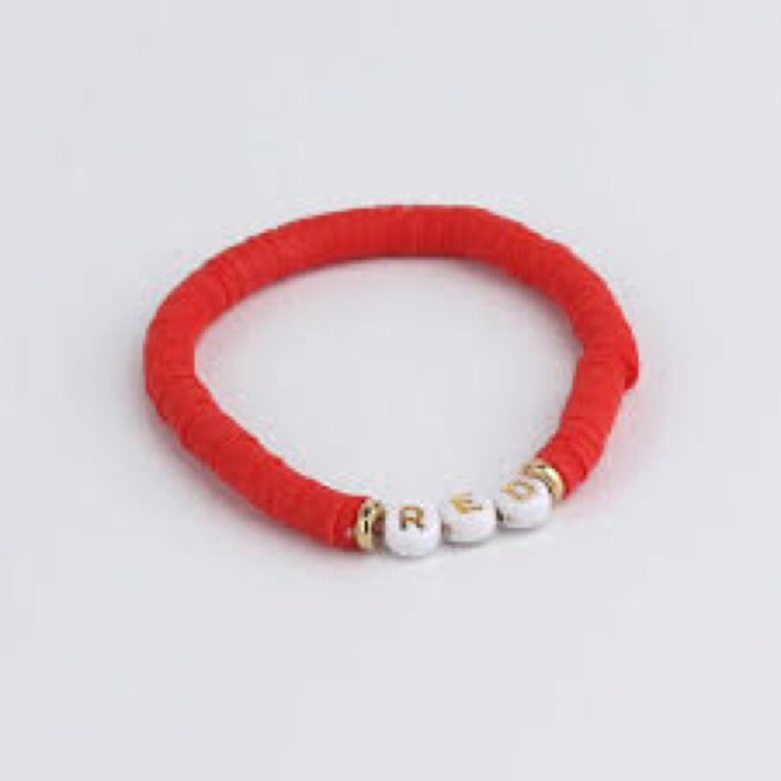 Designer Red Beaded Bracelet Size ONE SIZE - 1 Thumbnail