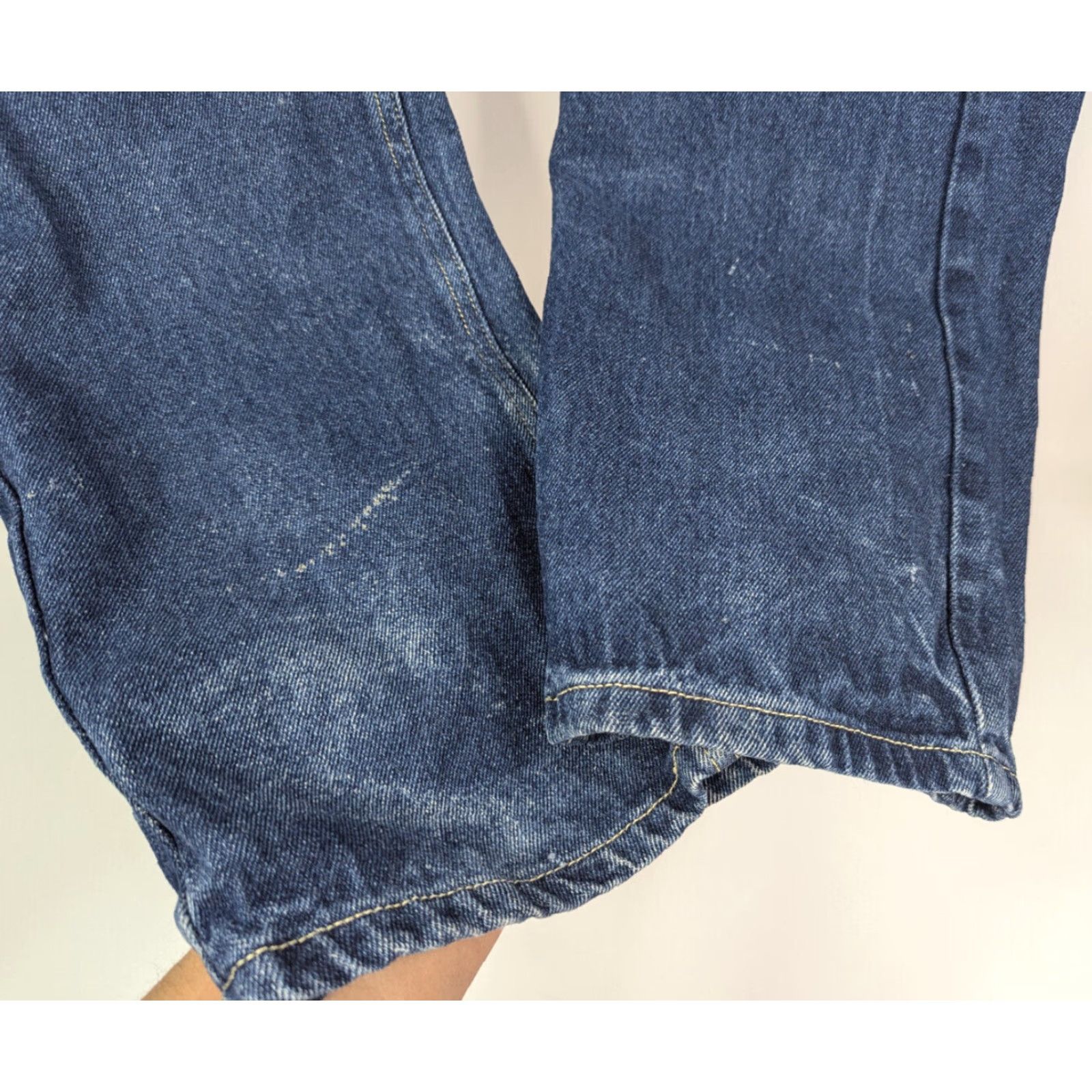Denime Western Welder Men's Jeans Denim Straight Dark Wash 38x34 Regular Size 36x36 Inseam 34 Color Blue Size US 38 / EU 54 - 3 Thumbnail