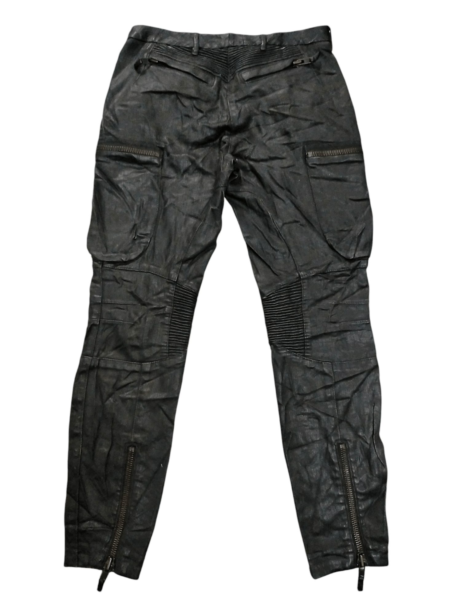 Allsaints × Saint Laurent Paris × Yves Saint Laurent 🔥 Designer 🔥Allsaints Aviator Gloss Trouser Leather Size US 29 - 2 Thumbnail