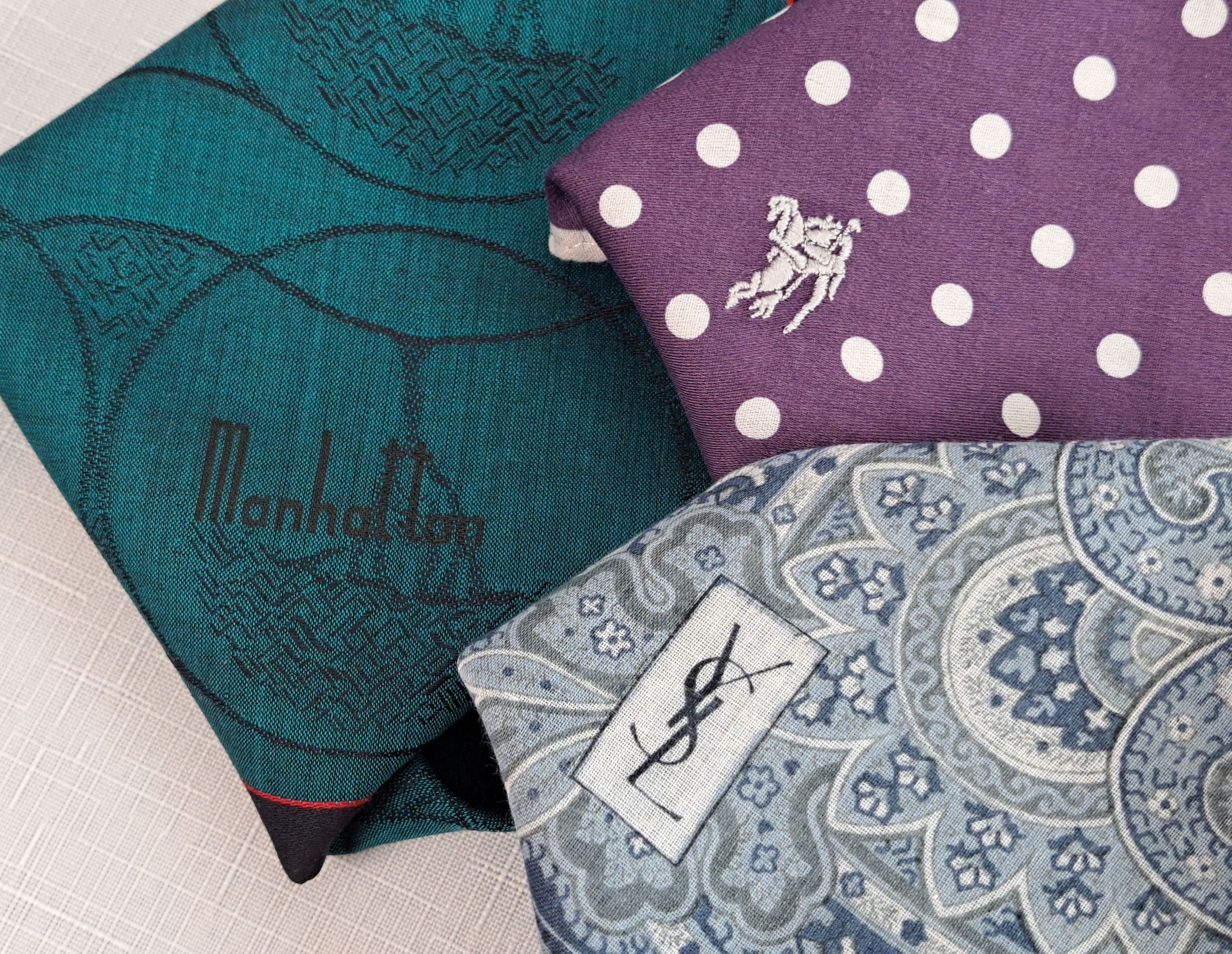 Yves Saint Laurent YSL Burberry Manhattan cotton handkerchief/pocket square. Size ONE SIZE - 10 Thumbnail
