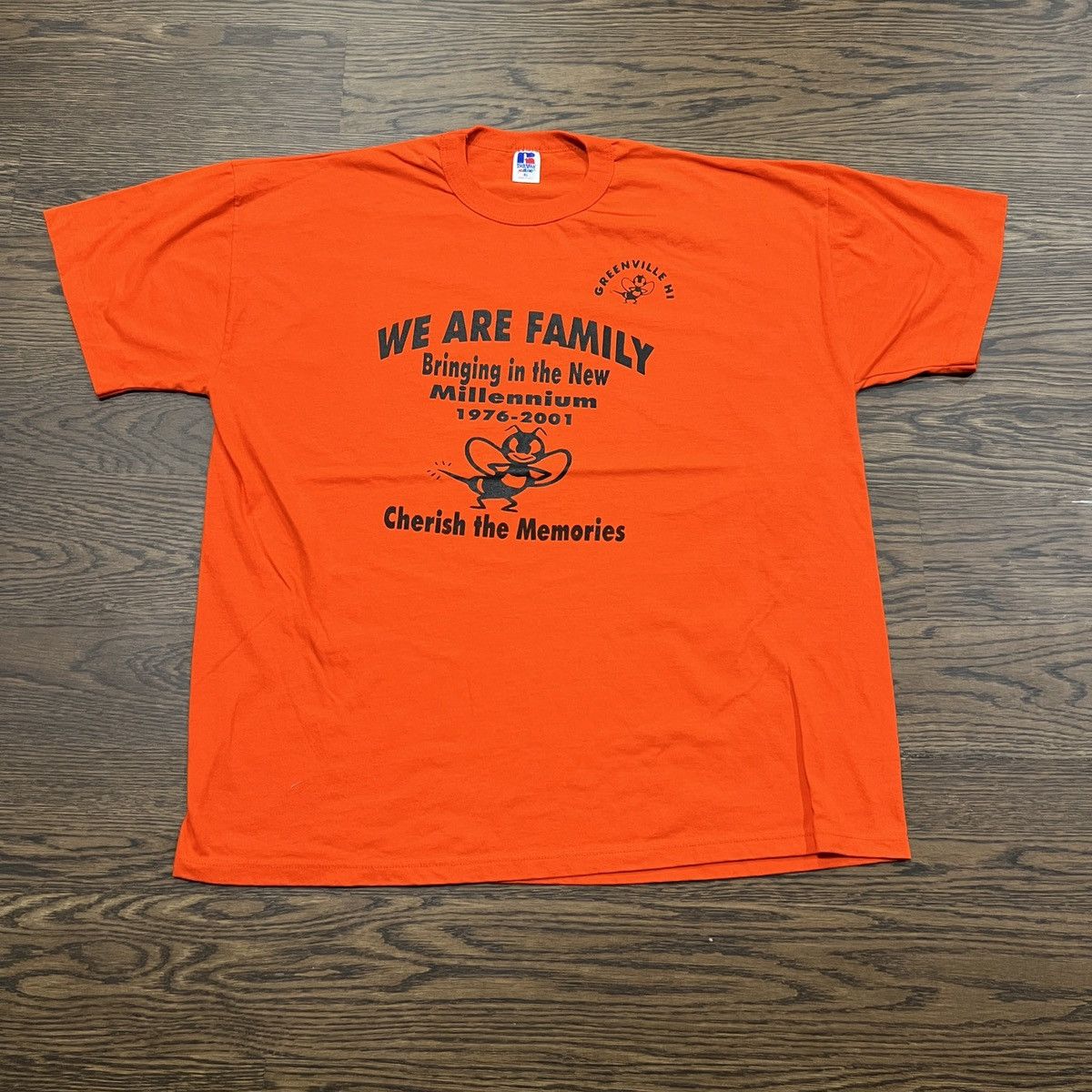 Vintage Vintage 2001 Greenville HI We Are Family Russell shirt Size US XL / EU 56 / 4 - 1 Thumbnail