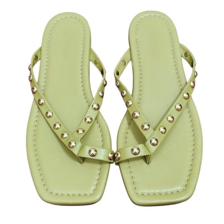 Ulla Johnson Ulla Johnson Olive Green Sandals Square Toe Crisscross Strap Size US 9.5 / IT 39.5 - 2 Thumbnail