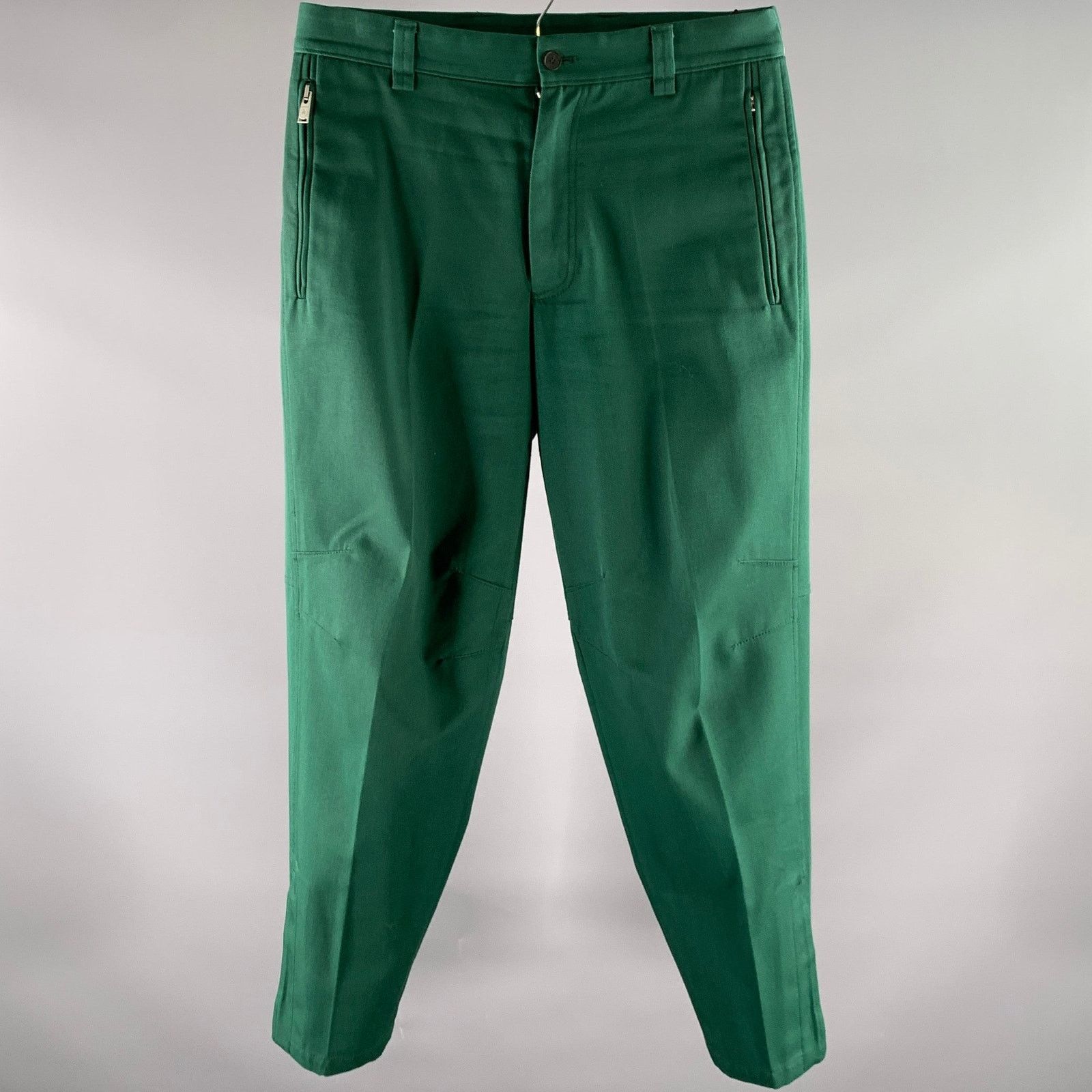 Lanvin LANVIN Size 30 Green Cotton Blend Zip Fly Casual Pants Size US 30 / EU 46 - 1 Thumbnail