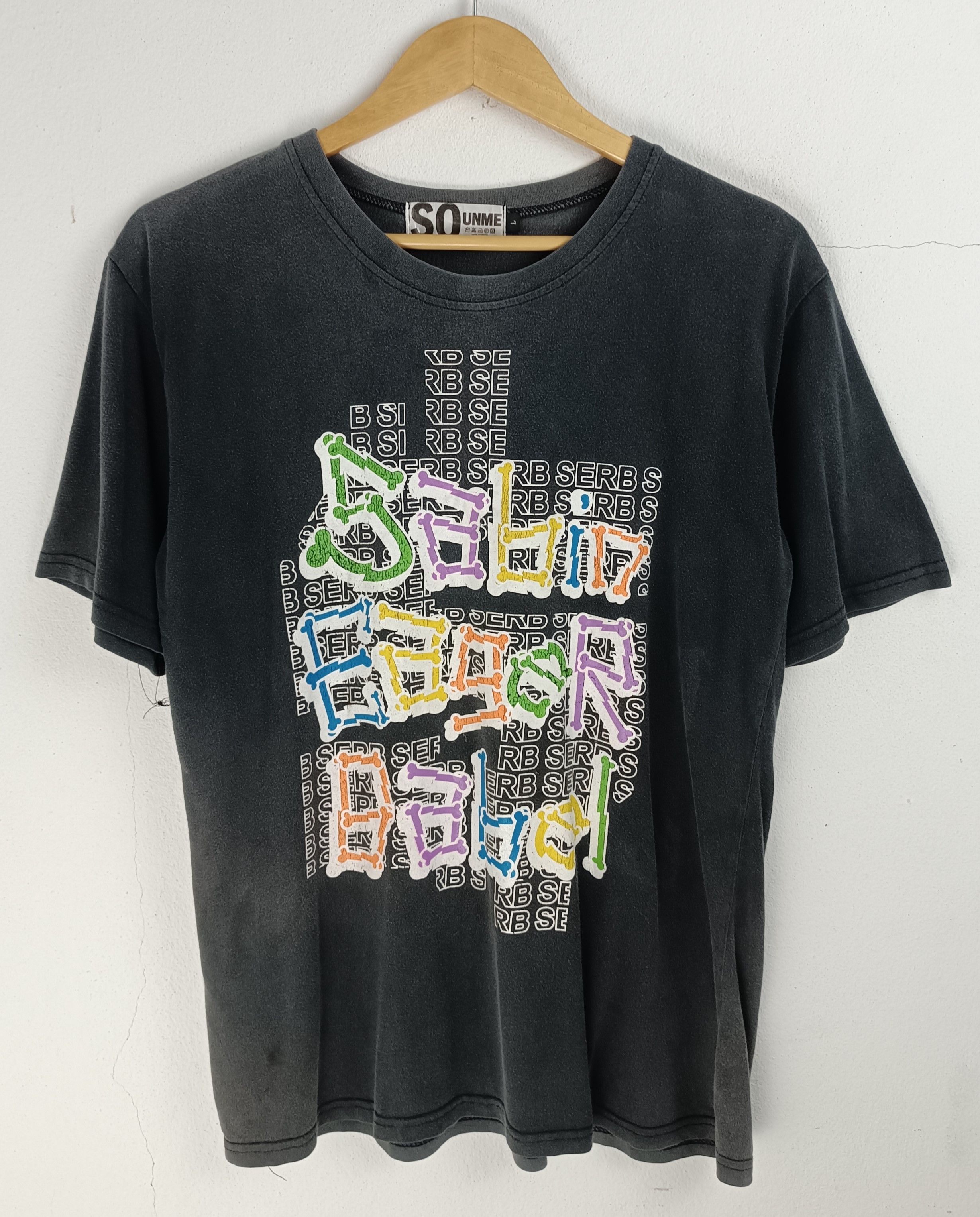 Japanese Brand VINTAGE SO UNME SERB SABIN EAGER BABEL FADED TEE VERY RARE Size US L / EU 52-54 / 3 - 3 Thumbnail