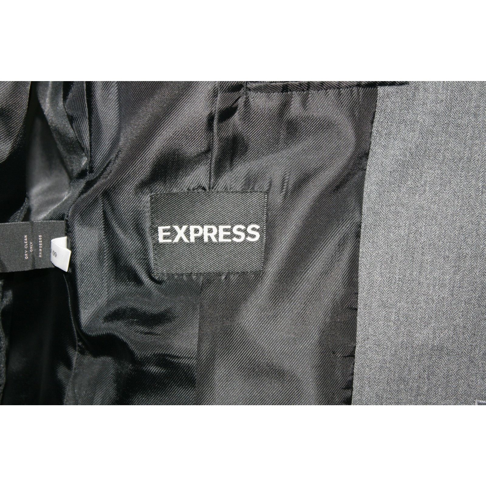 Express 42R Mens Express MOD Smoking Jacket Gray Wool Gentlemans Size 42R - 7 Thumbnail