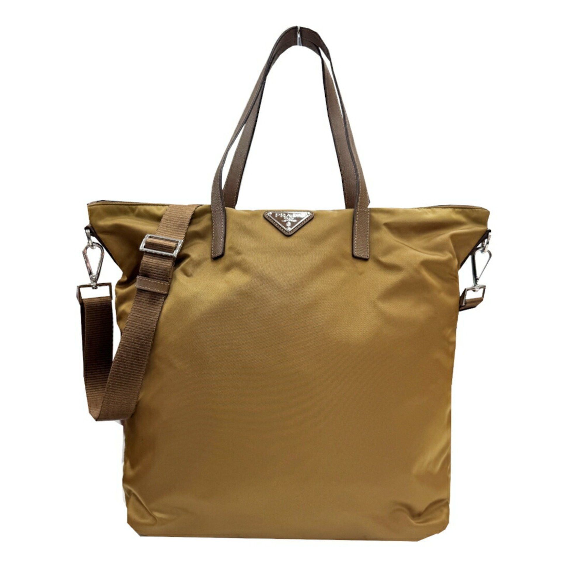 Prada Prada nylon shoulder bag tote triangle tobacco women's men's Size ONE SIZE - 1 Thumbnail