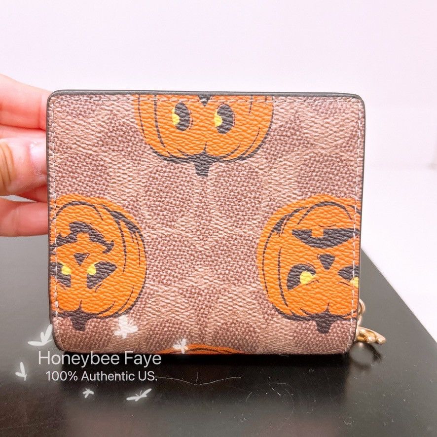 Coach Snap Wallet In Signature Canvas With Halloween Print CCR19 Size ONE SIZE - 2 Thumbnail