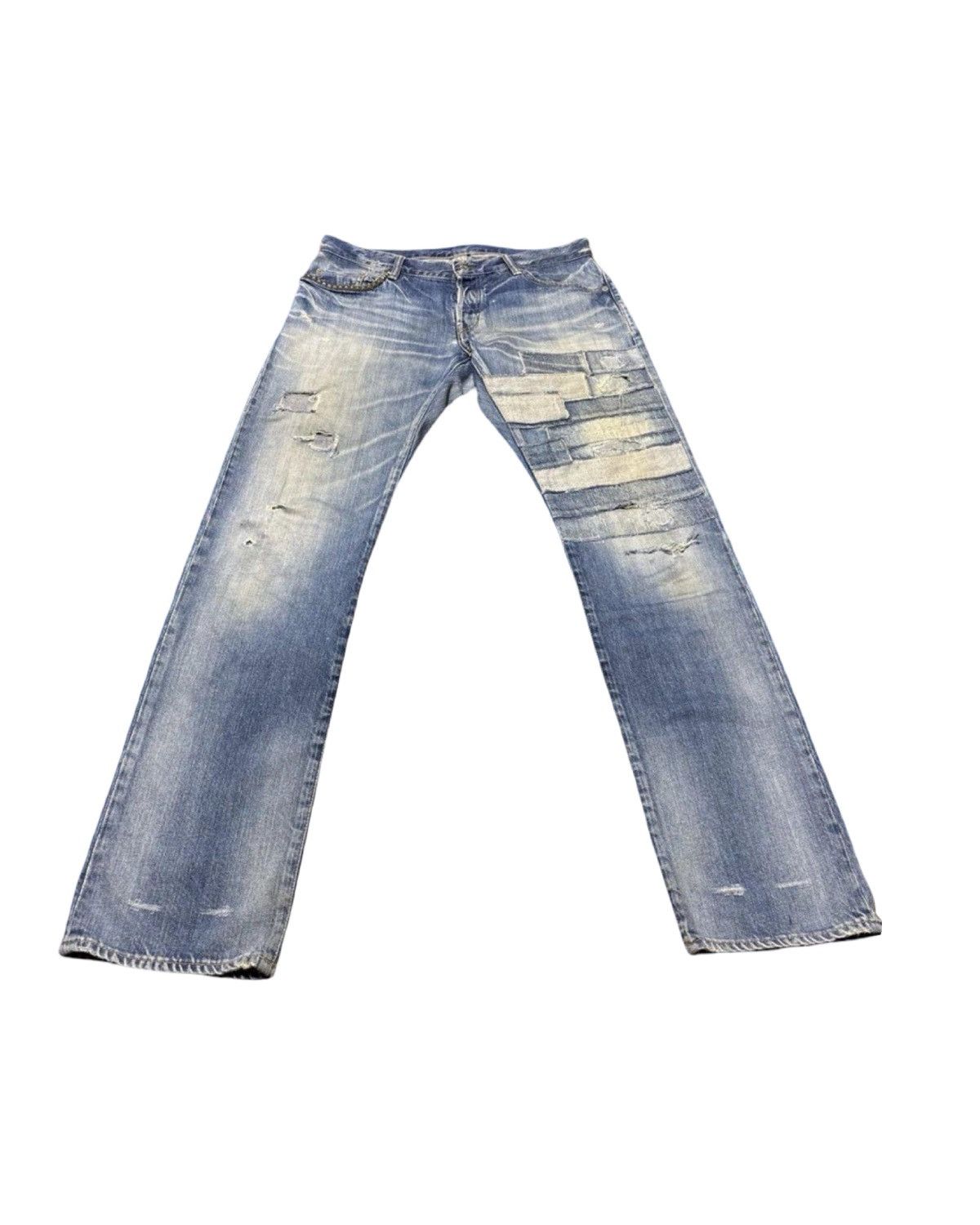 Patch Work Studded Selvedge Japanese Denim Jeans