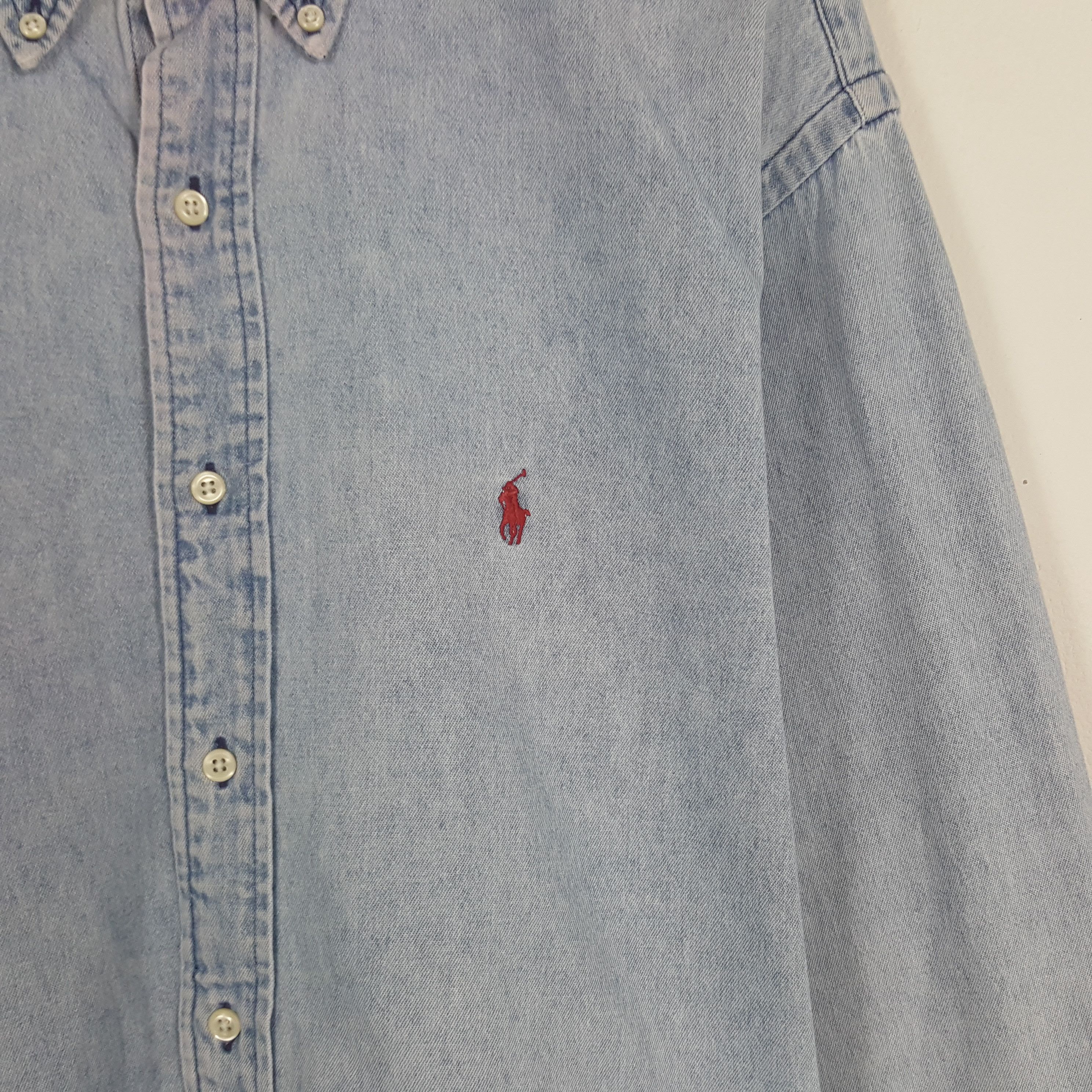 Polo Ralph Lauren × Ralph Lauren × Vintage Vintage Ralph Lauren Denim Button Up Shirt Size US L / EU 52-54 / 3 - 2 Thumbnail