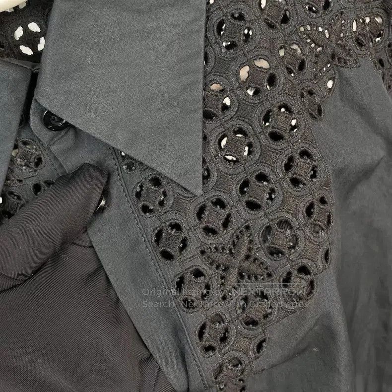 Louis Vuitton Louis Vuitton Black Long Shoulder Embroidered Shirt Dress Size XS / US 0-2 / IT 36-38 - 5 Thumbnail