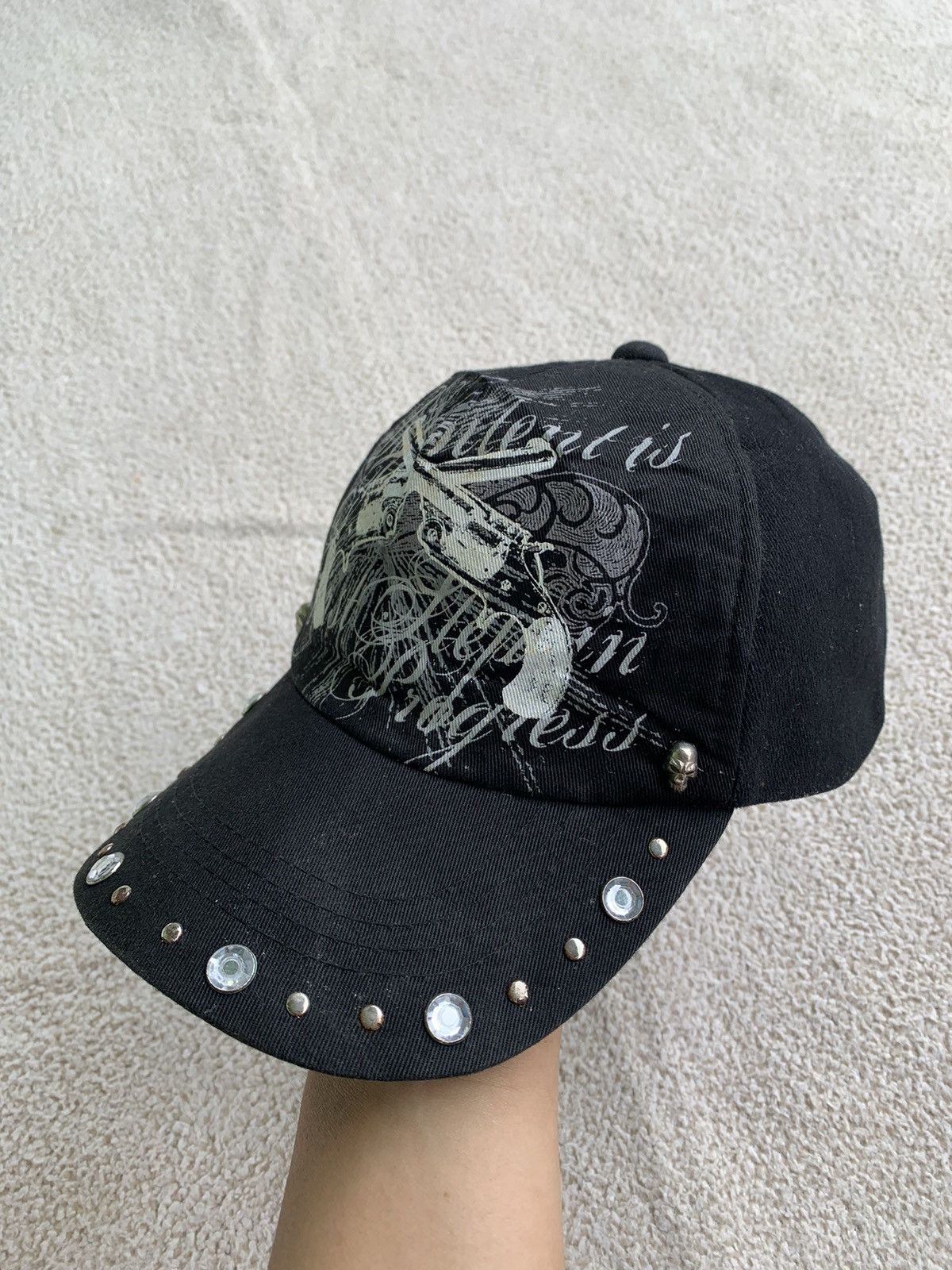 If Six Was Nine × Japanese Brand × Le Grande Bleu (L.G.B.) japanese brand studded punk poem distressed cap Size ONE SIZE - 2 Thumbnail