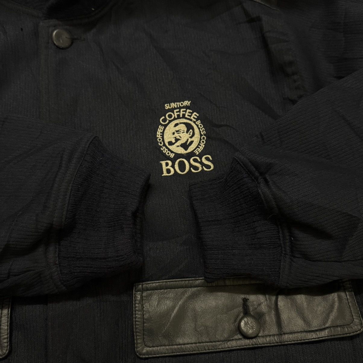 Vintage Vintage Suntory Coffee Boss Bomber Jacket Leather Dark Blue Size US XL / EU 56 / 4 - 9 Thumbnail