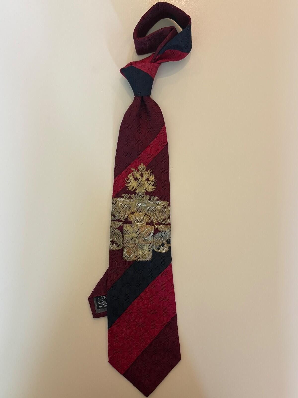 Gianfranco Ferre Gianfranco Ferre Italy Silk Tie Vtg Heraldic Crest Stripe Size ONE SIZE - 9 Thumbnail