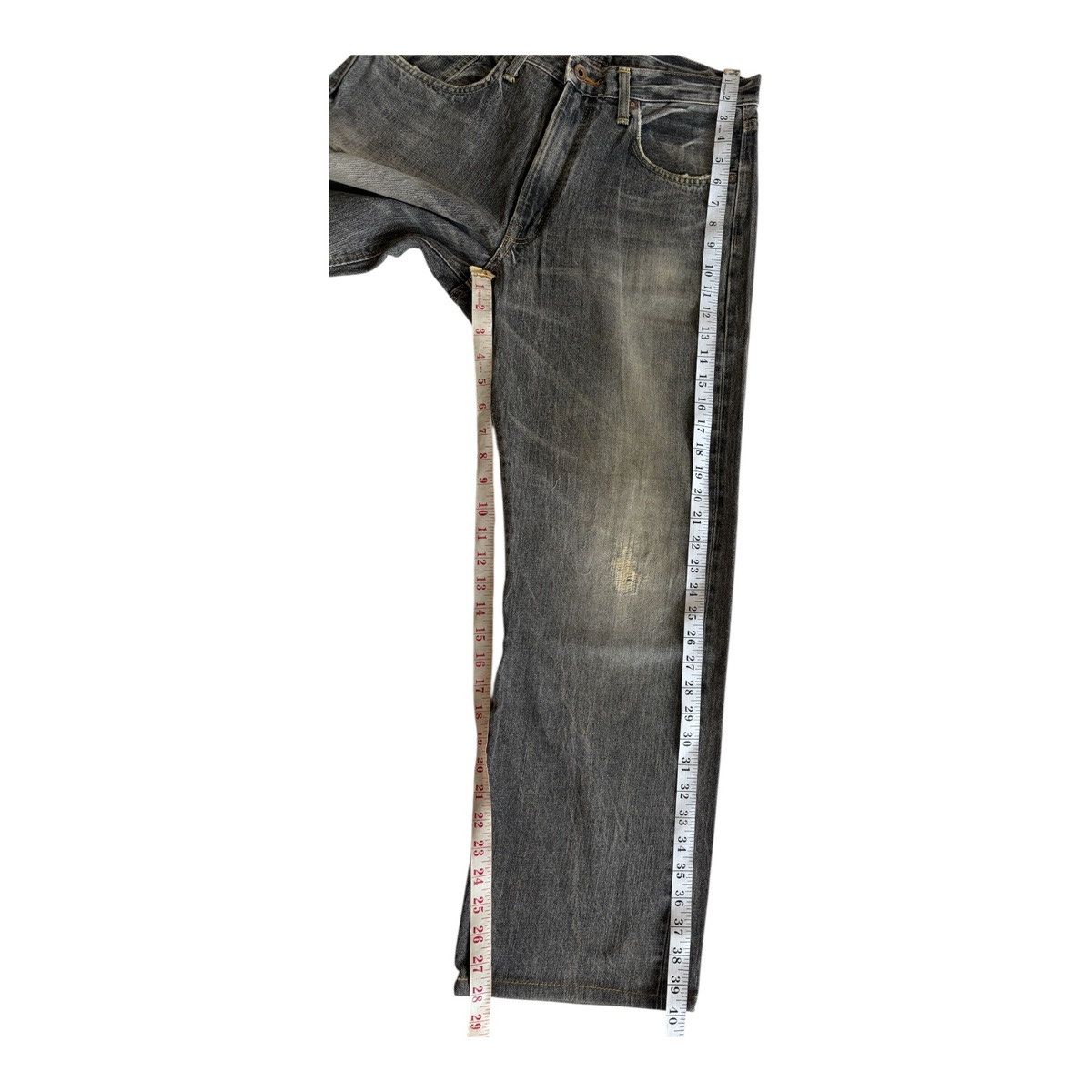 Edwin VINTAGE EDWIN 505Z SELVEDGE FADED & RUSTY DISTRESSED DENIM Size US 31 - 21 Thumbnail