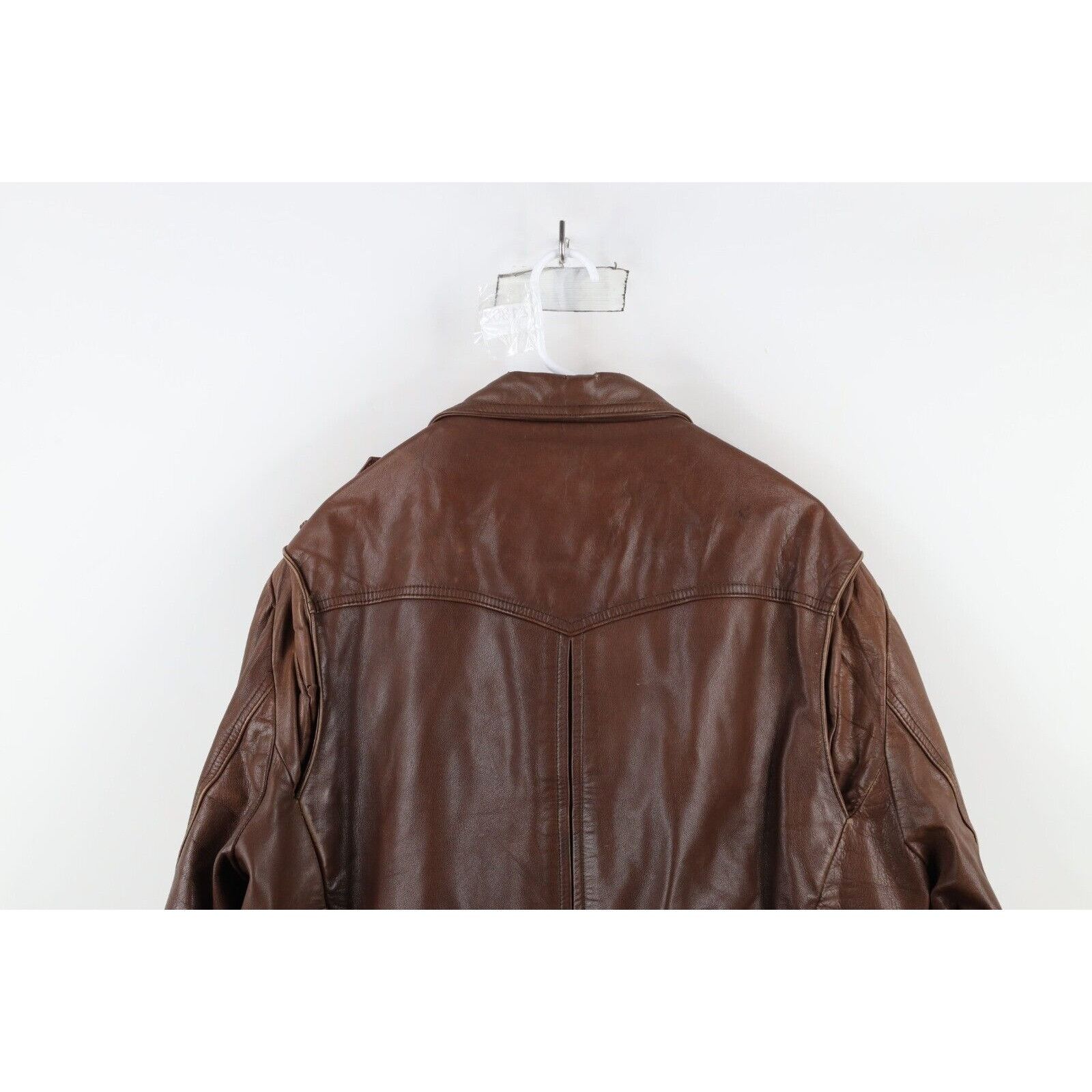 Vintage Vintage 70s Streetwear Leather Flight Bomber Jacket Size US XXL / EU 58 / 5 - 23 Thumbnail