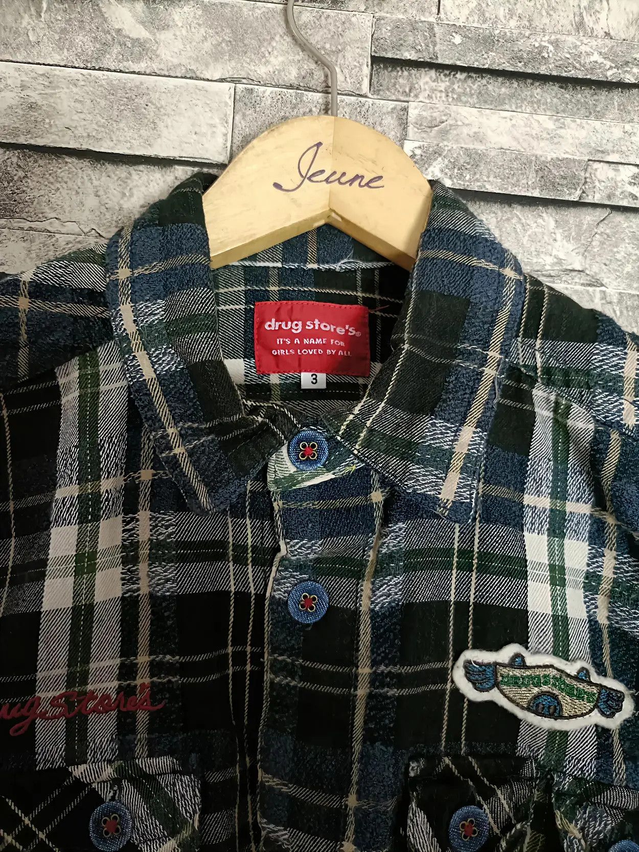 Japanese Brand Drug store's multi pockets plaid flannel shirt Size US L / EU 52-54 / 3 - 7 Thumbnail