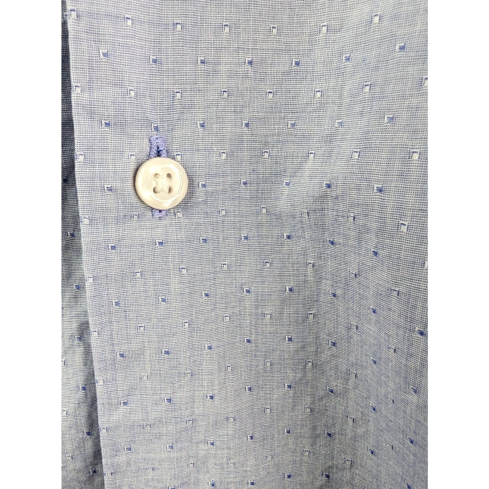 Ben Sherman Ben Sherman Dress Shirt Tailored Skinny Blue Dots Button-Down 15.5 39/40 Cotton Mens Regular Long Sleeve Collar-Down Spread Cuff Blue Size 15.5 Size 42R - 3 Thumbnail