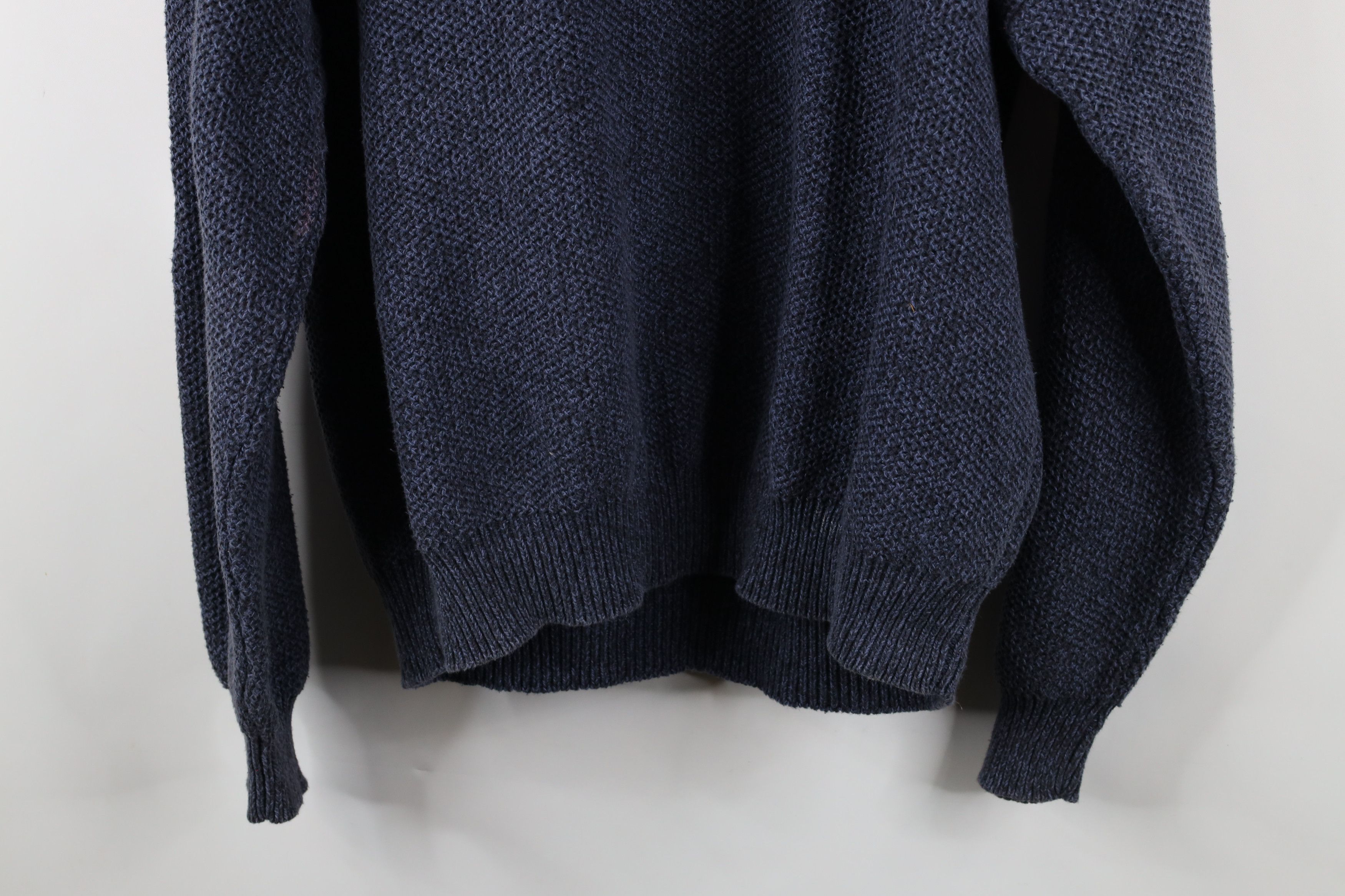Vintage Vintage 90s Streetwear Thermal Waffle Knit Sweater Blue Size US XXL / EU 58 / 5 - 12 Thumbnail