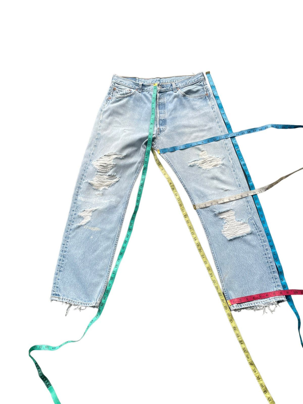 Levi's Vintage 1997 Levis 501 e Distresed Denim Size US 35 - 15 Thumbnail