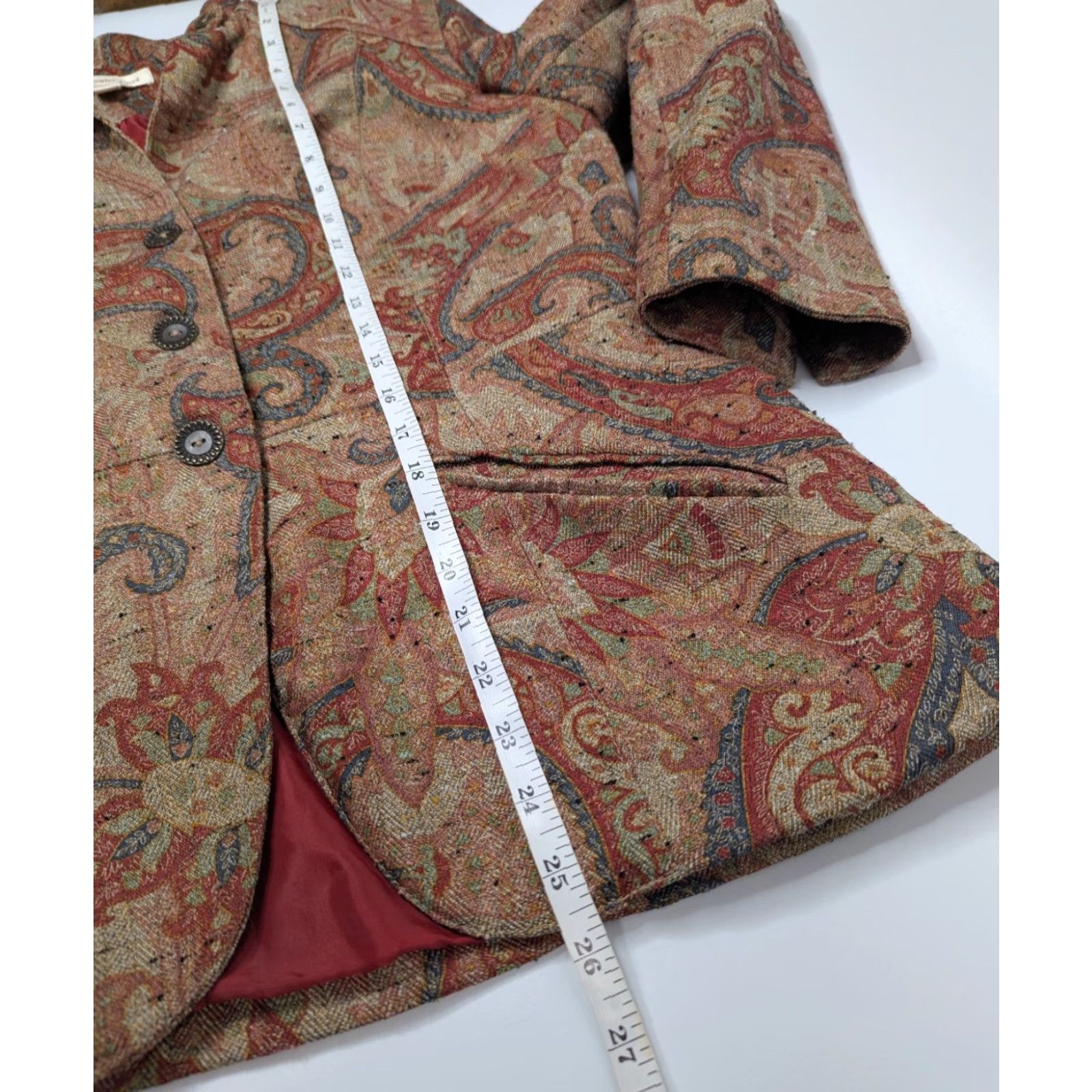 Coldwater Creek Coldwater Creek Women’s Paisley Tapestry Tweed Blazer Jacket Brown Career Sz 14 Size XL / US 12-14 / IT 48-50 - 5 Thumbnail