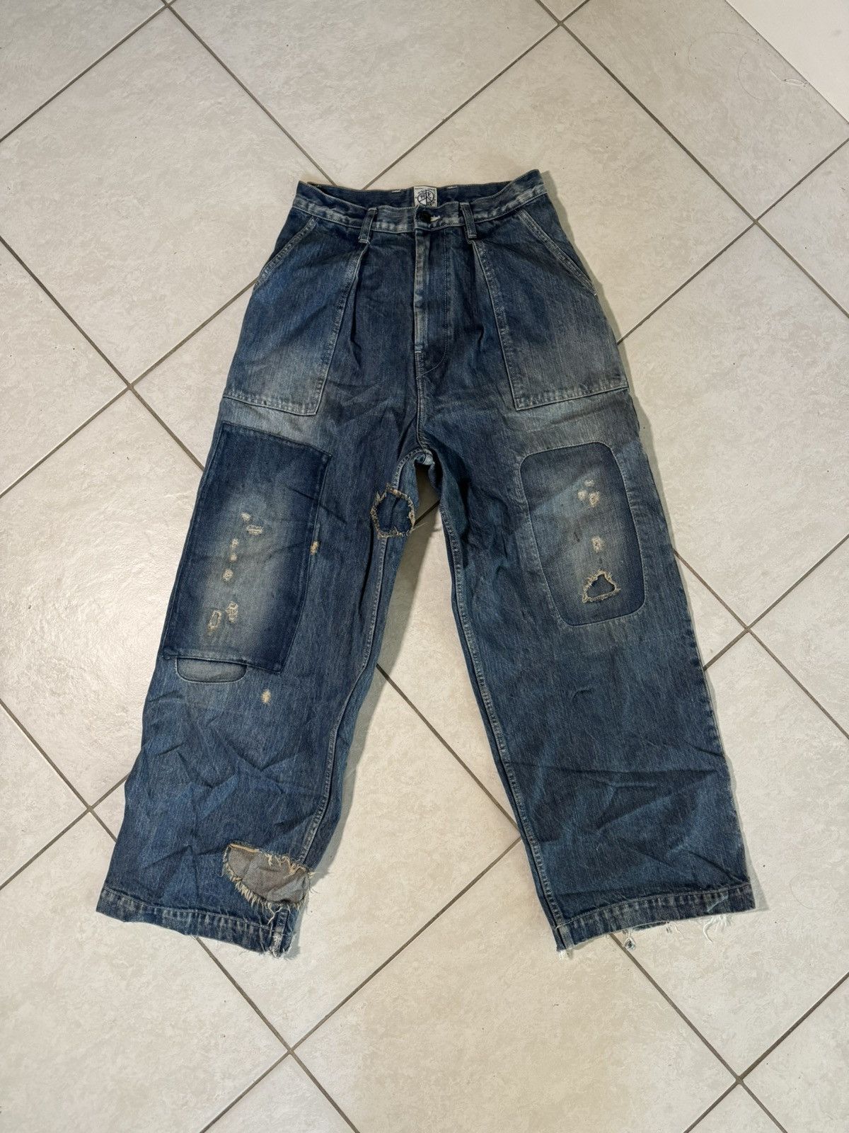 Kapital Kountry Kapital 14 oz Denim Fatigue Baggy Pants Size US 30 / EU 46 - 1 Thumbnail