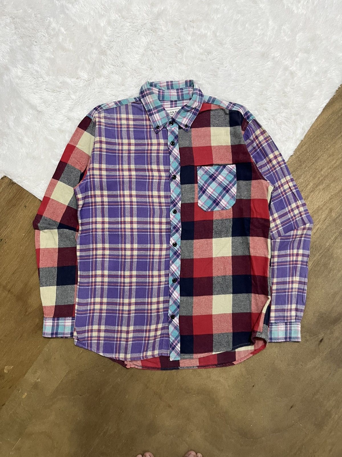Other Power To The People Patchwork Plaid Shirt L (Fits M) Size US M / EU 48-50 / 2 - 1 Thumbnail
