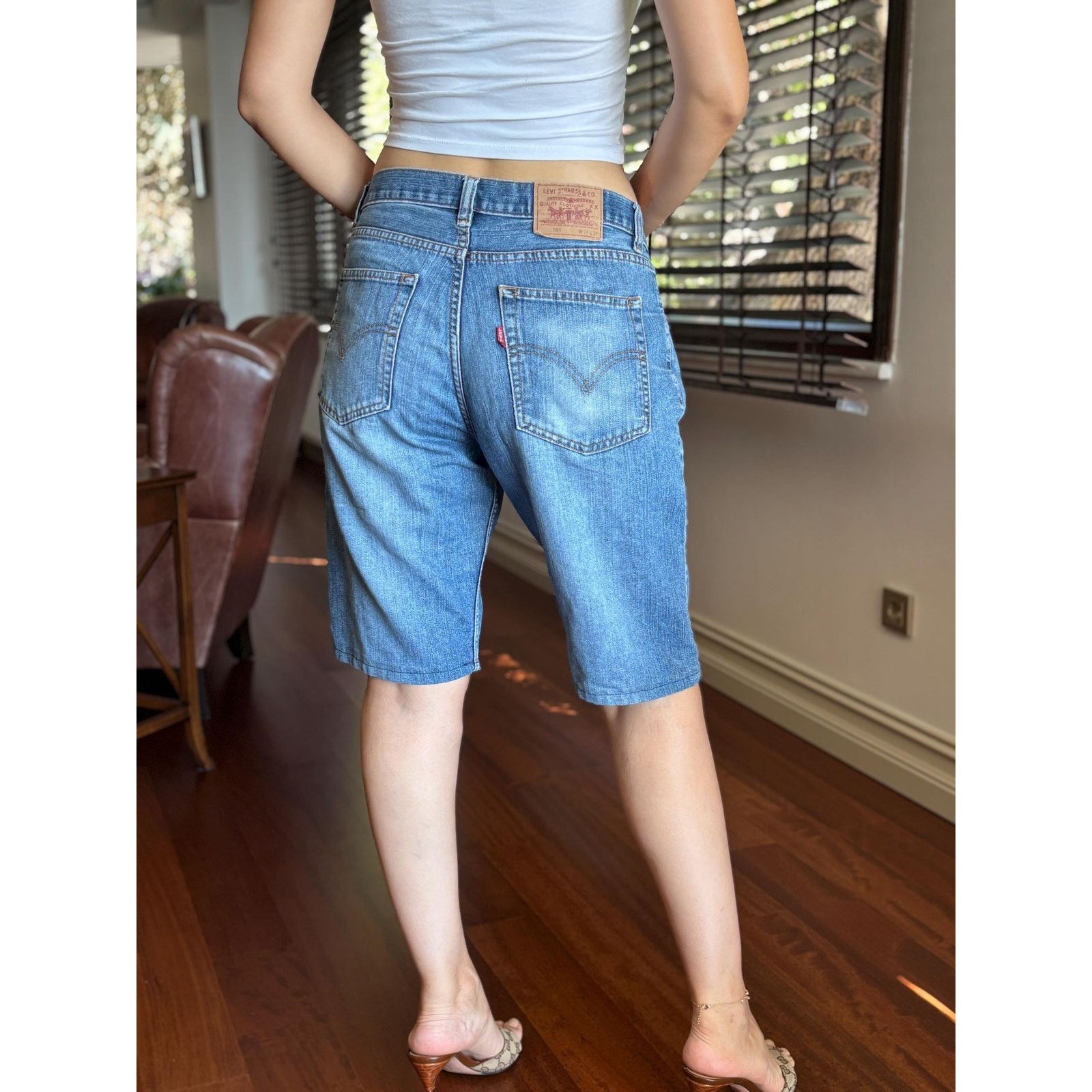 Levi's × Levi's Vintage Clothing × Vintage Levi’s 501 USA 1996 W34 Cut-Off Light Wash Button Fly Shorts Size US 34 / EU 50 - 2 Thumbnail