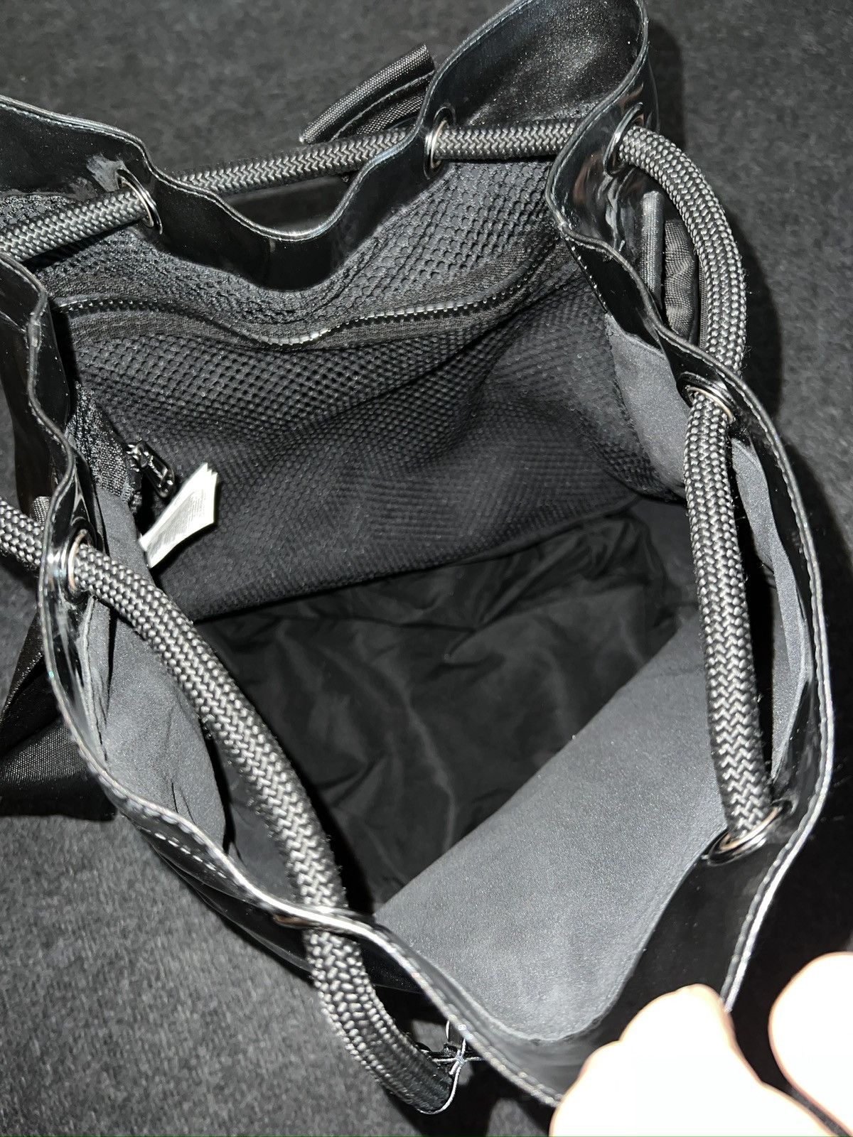 Adidas × Japanese Brand × Stella McCartney Stella McCartney pour adidas black glossy handbag, backpack Size ONE SIZE - 9 Thumbnail