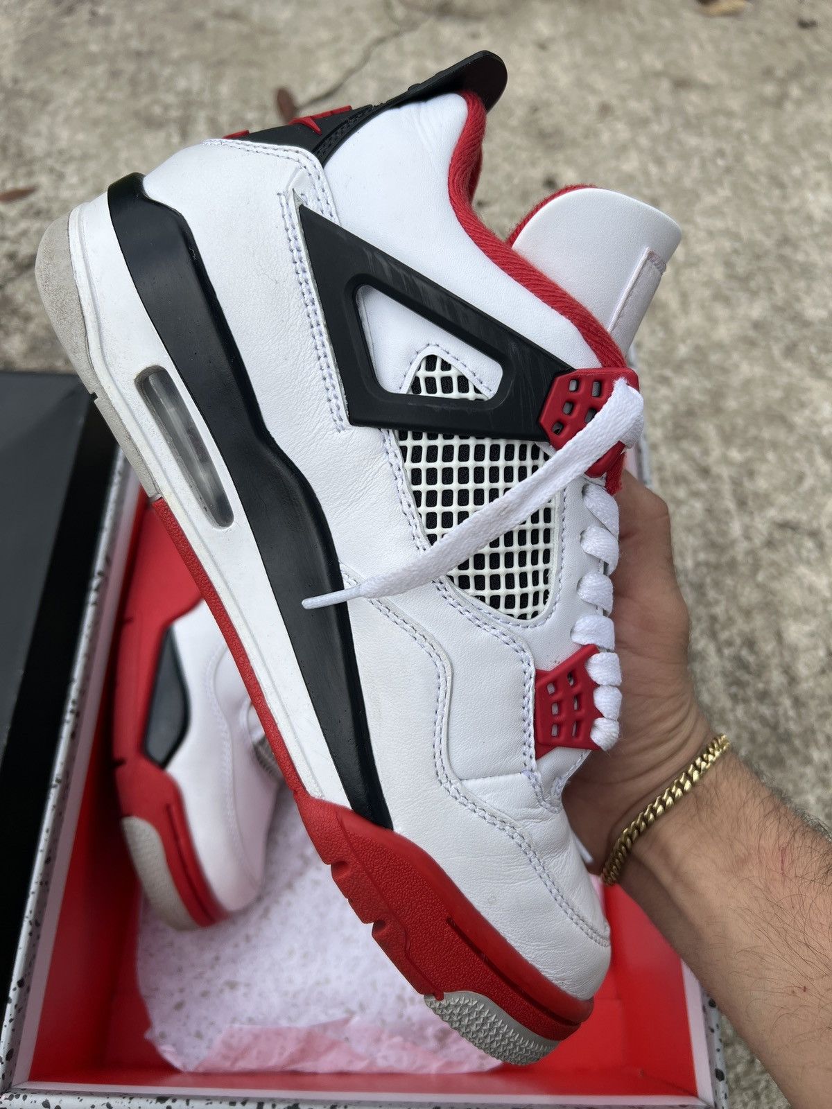 Jordan Brand × Nike Jordan Retro 4 Fire Red Size US 7 / EU 40 - 3 Thumbnail