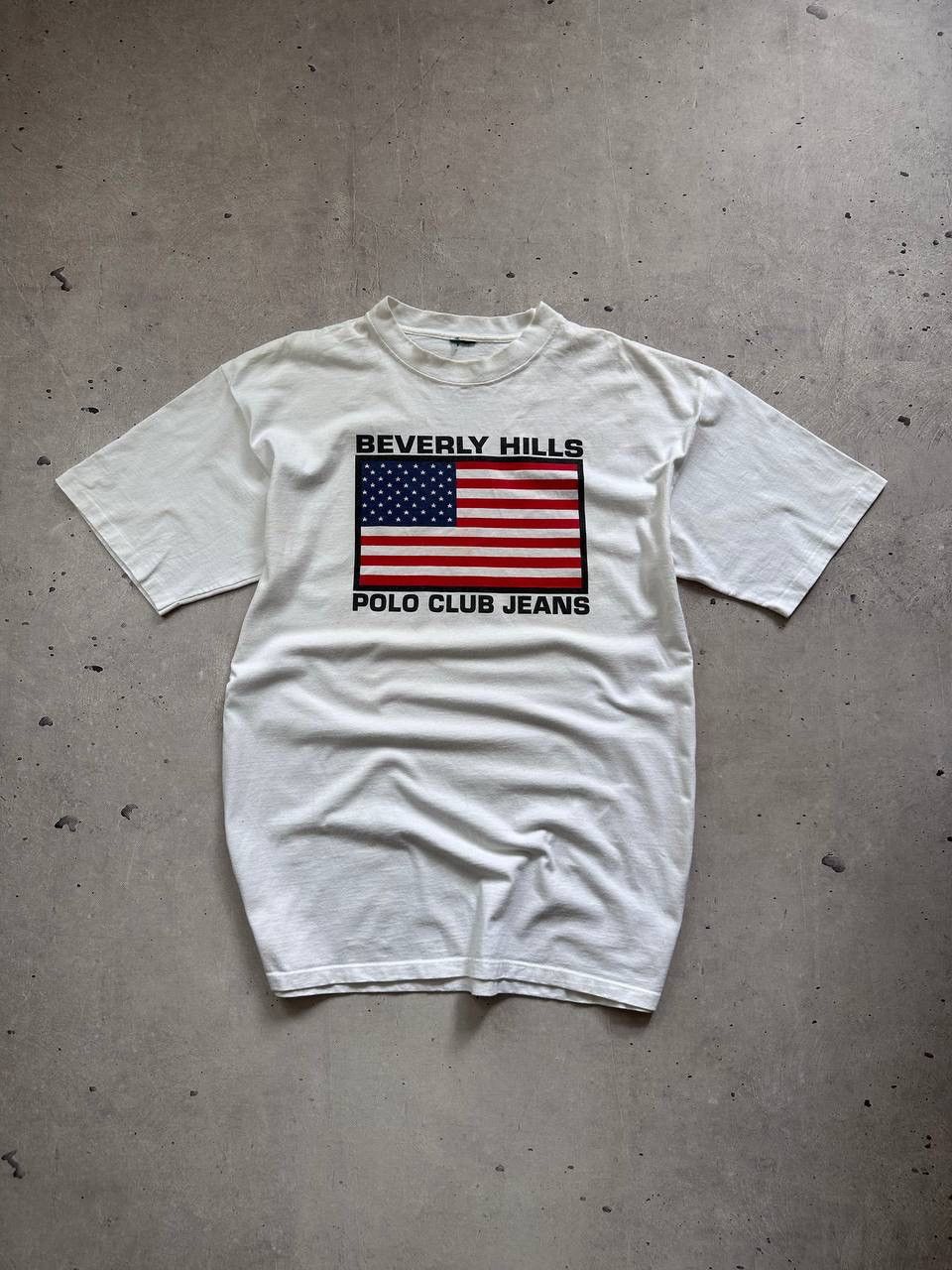 Polo Ralph Lauren × Vintage Ralph Lauren Polo Club Beverly Hills Vintage Tee USA Flag Size US XXL / EU 58 / 5 - 1 Thumbnail