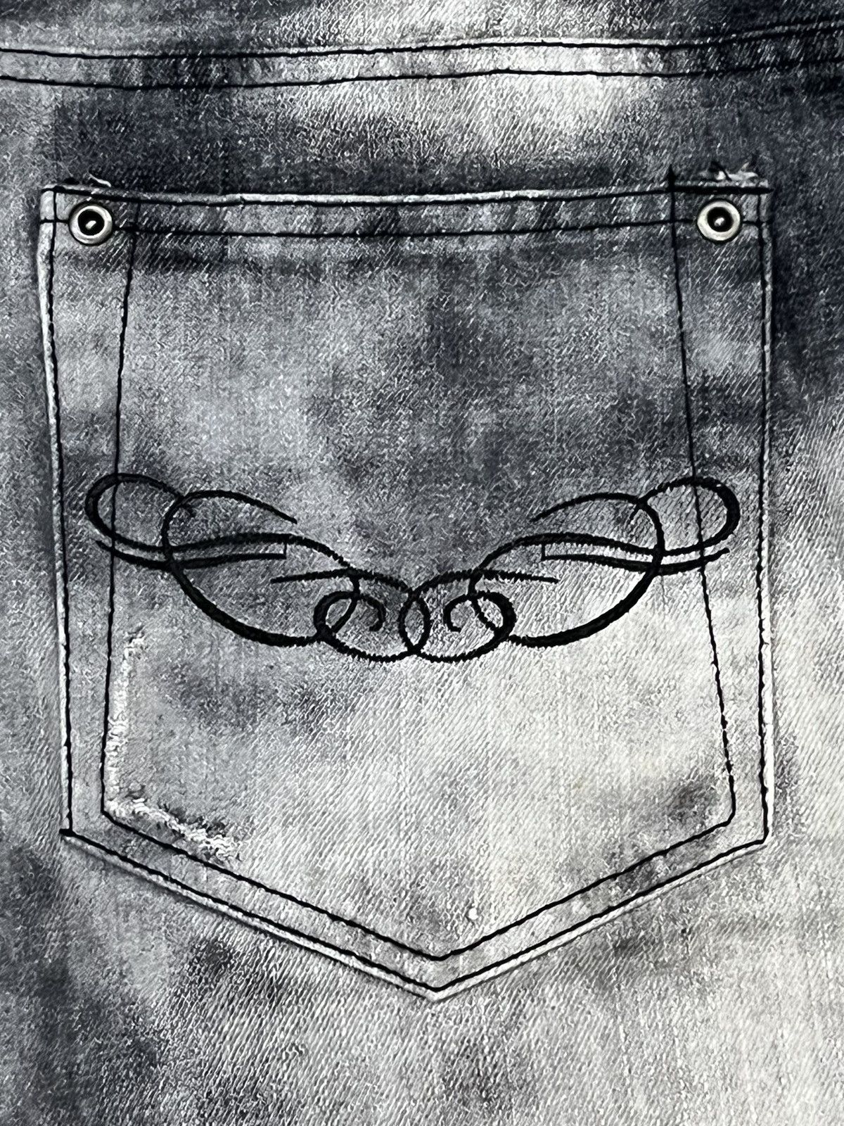 In The Attic 🔥IN THE ATTIC HOMME Punk Bleach Wash Smoke Distressed Denim Size US 32 / EU 48 - 12 Thumbnail
